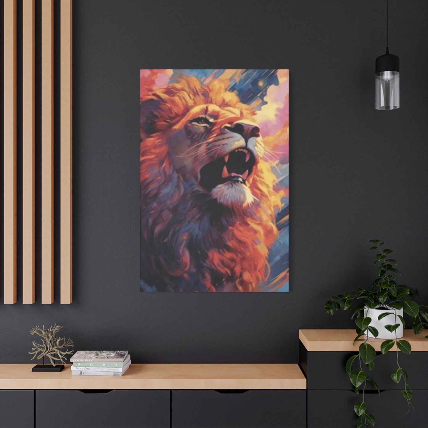 Abstract Lion Roaring Portrait Wall Art & Canvas Prints