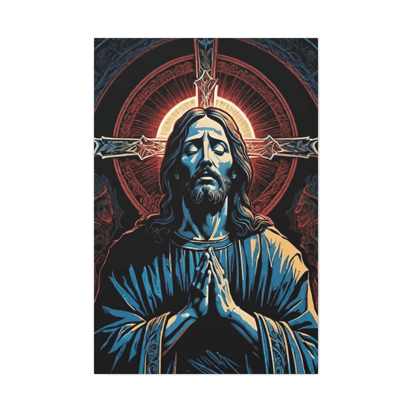 Jesus On A Cross Portrait Wall Art & Canvas Prints