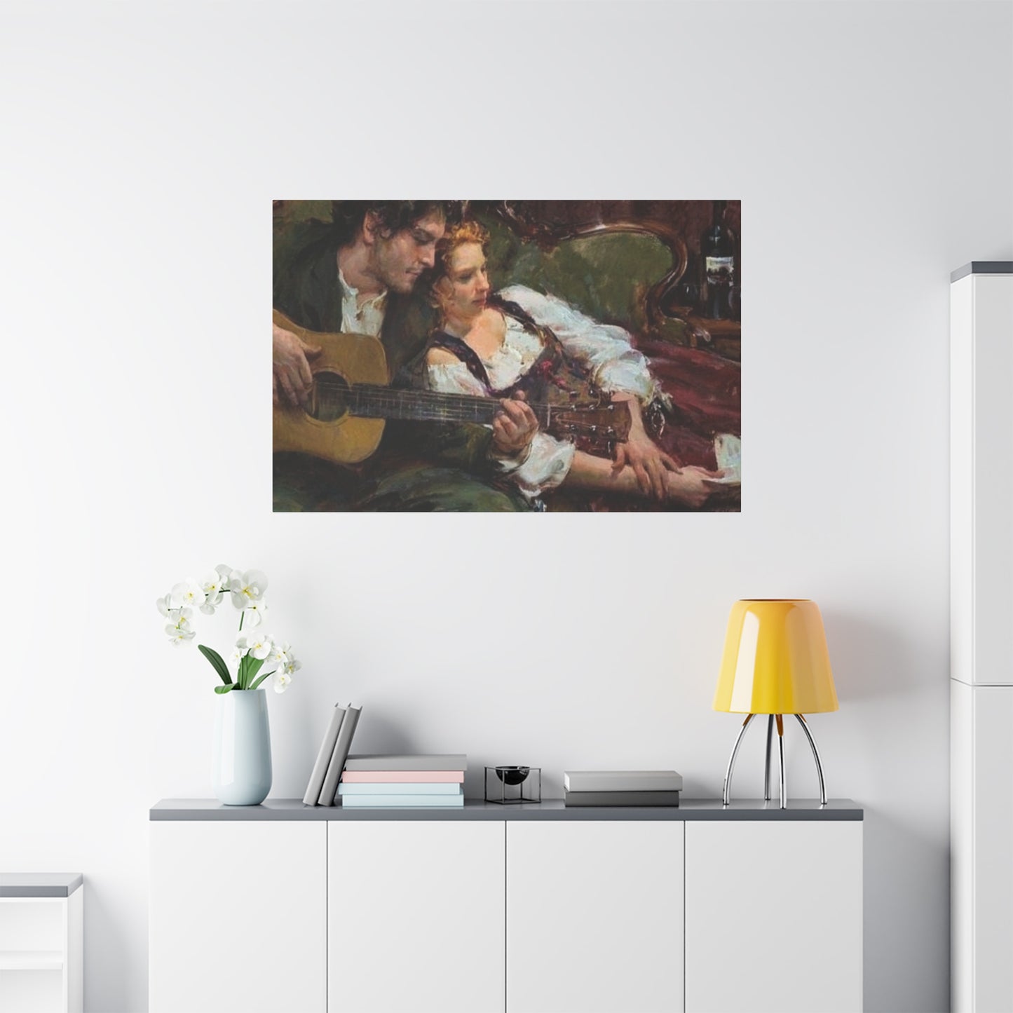 Lover Playing Guitar Wall Art & Canvas Prints