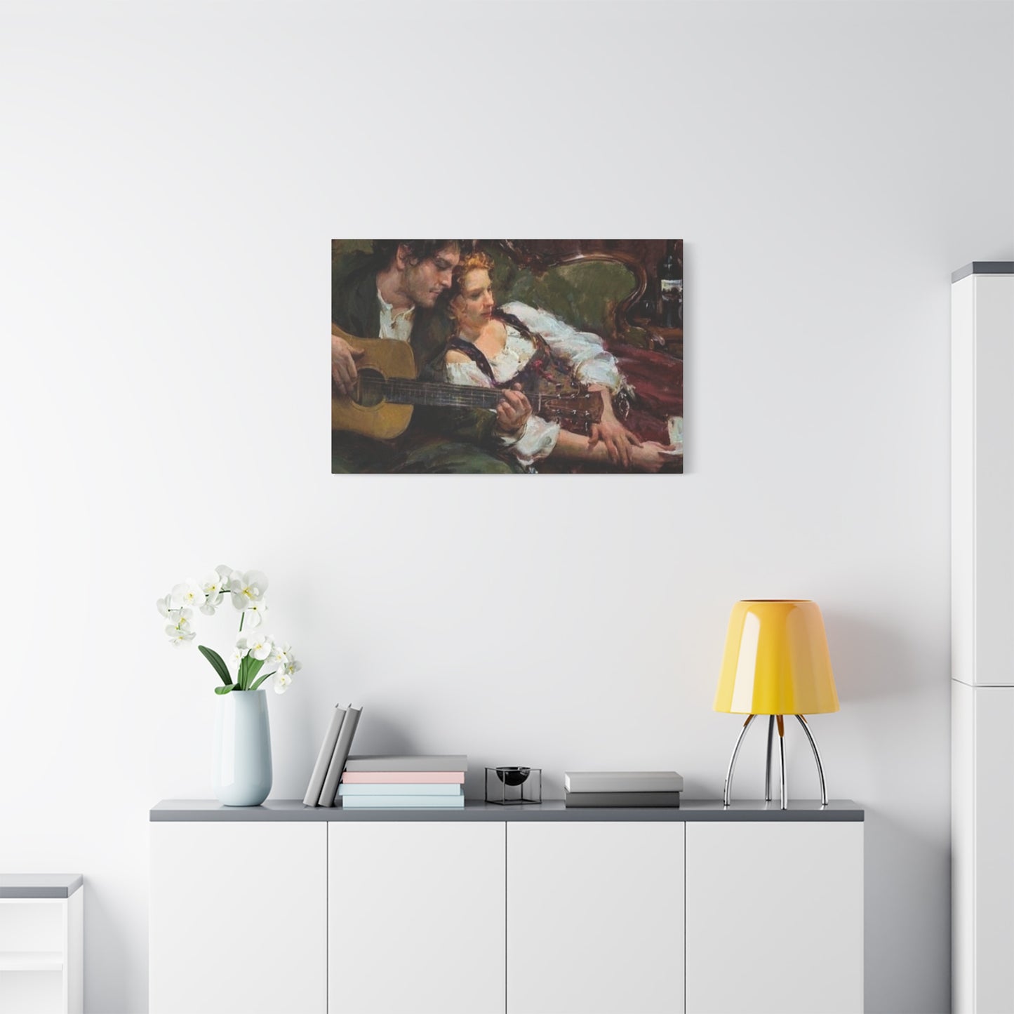 Lover Playing Guitar Wall Art & Canvas Prints