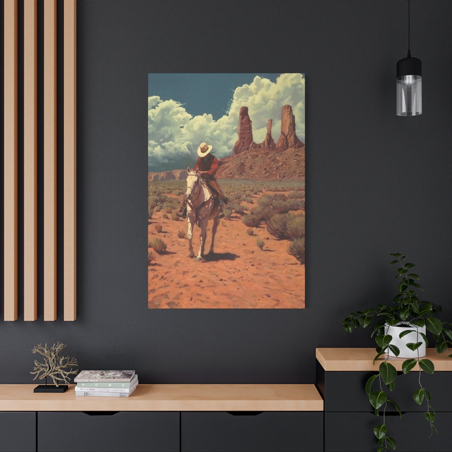 Cowboy in Desert Wall Art & Canvas Prints