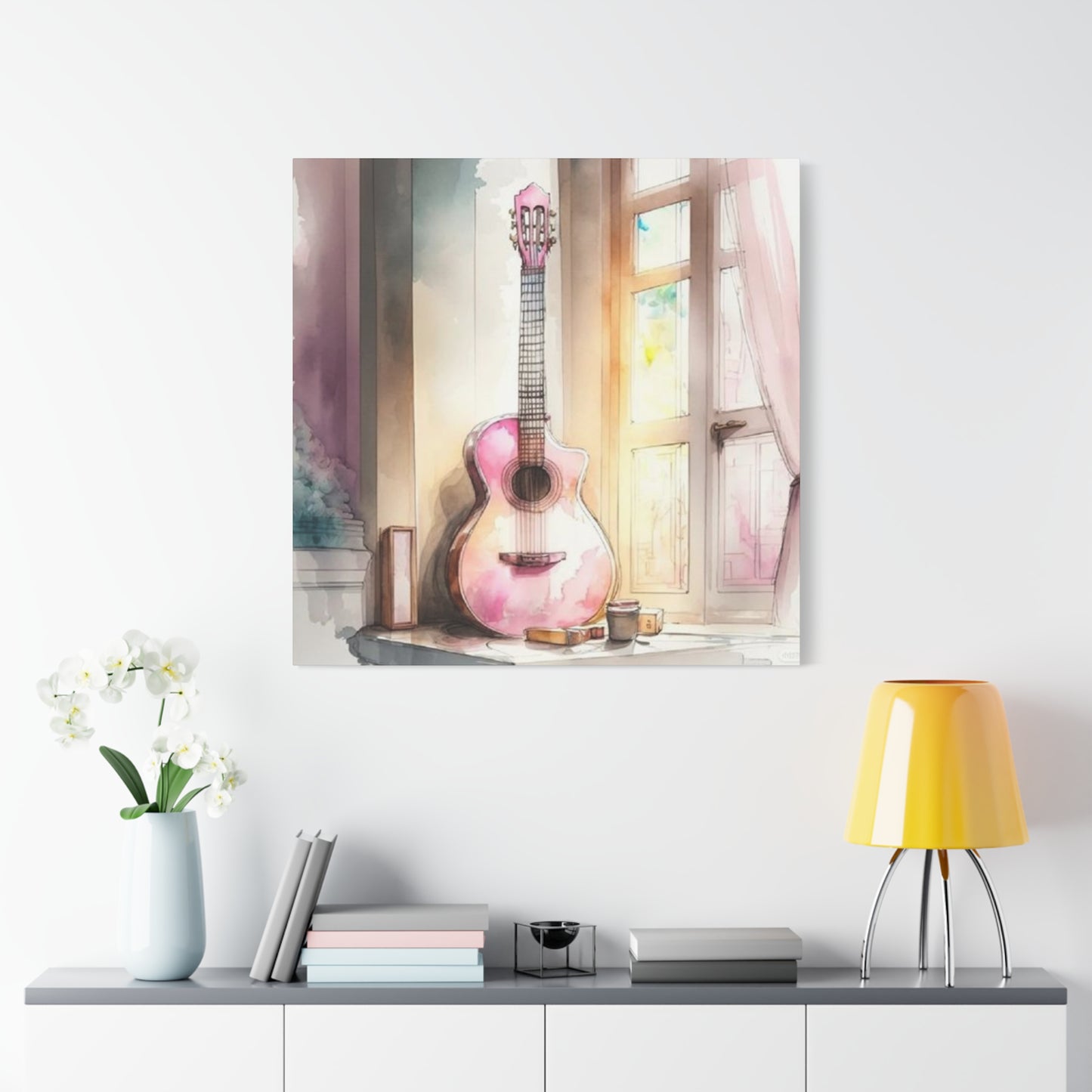 Pink Guitar Wall Art & Canvas Prints