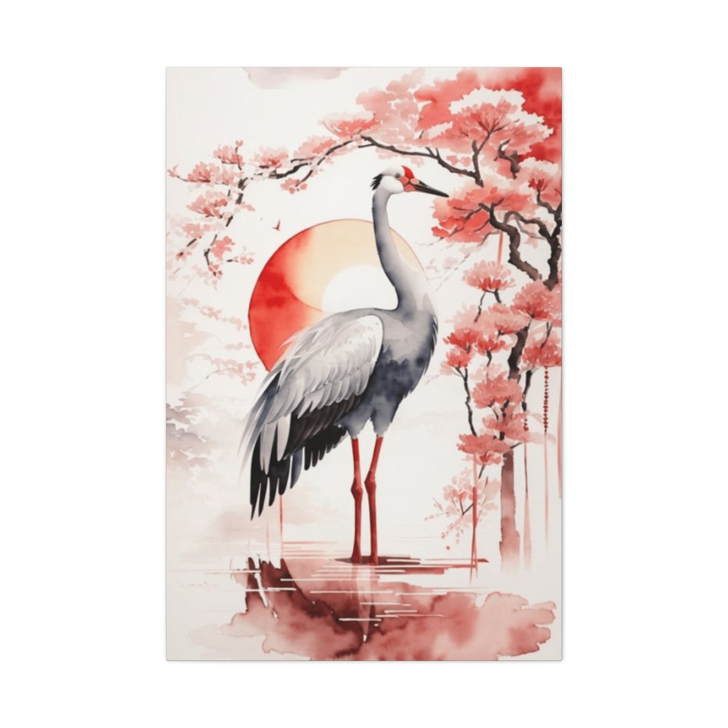 Cherry Blossoms And Crane Wall Art & Canvas Prints