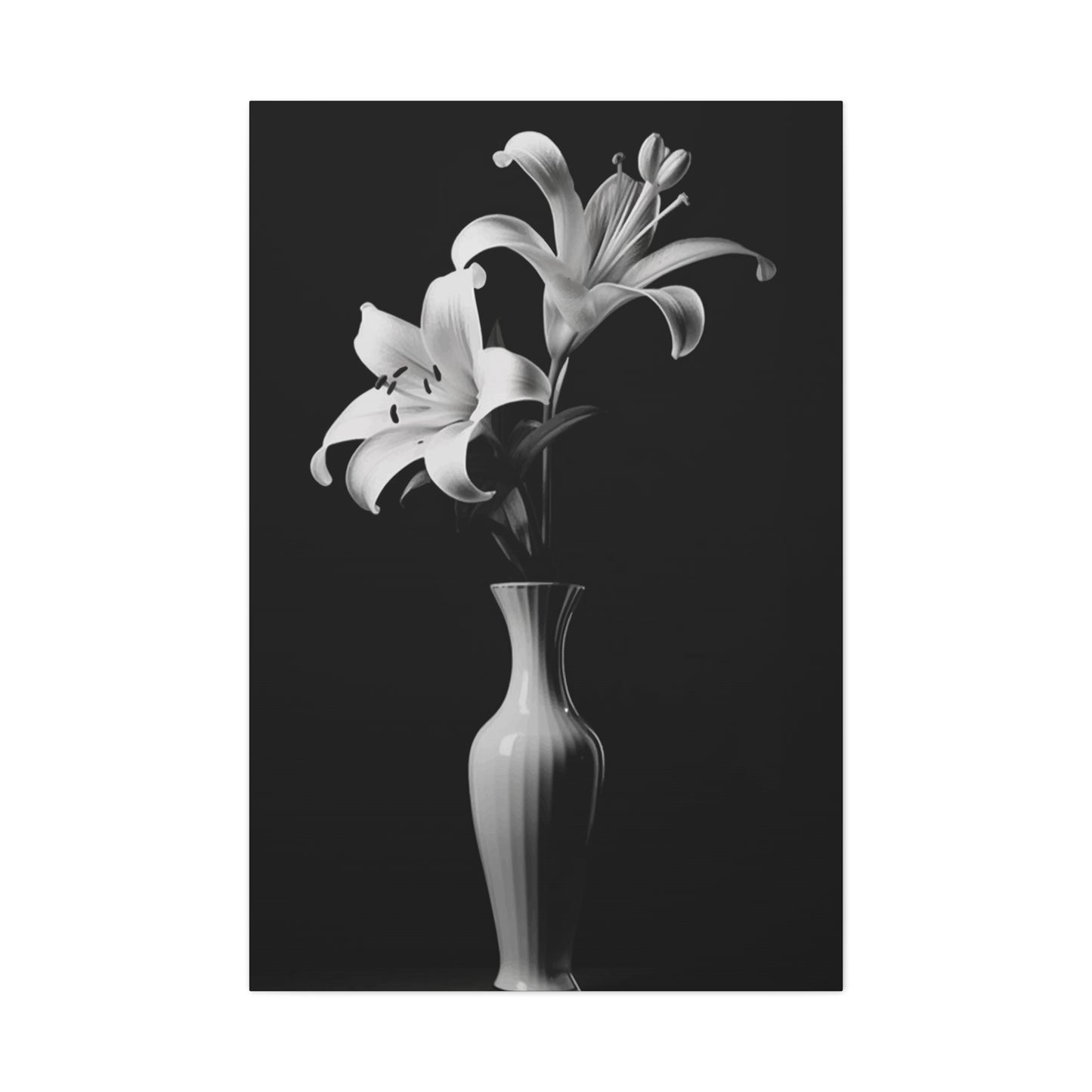 Black & White Flower Pot Wall Art & Canvas Prints