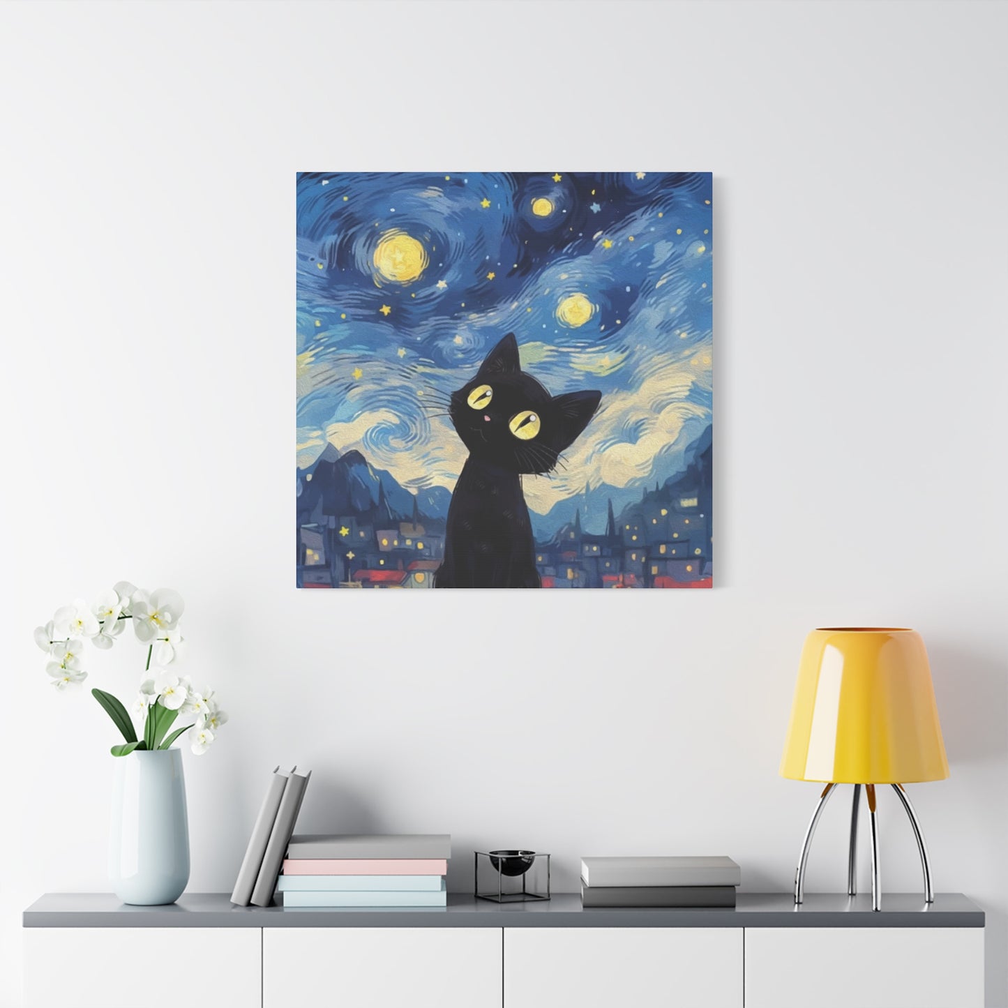 Cat at Night Wall Art & Canvas Prints