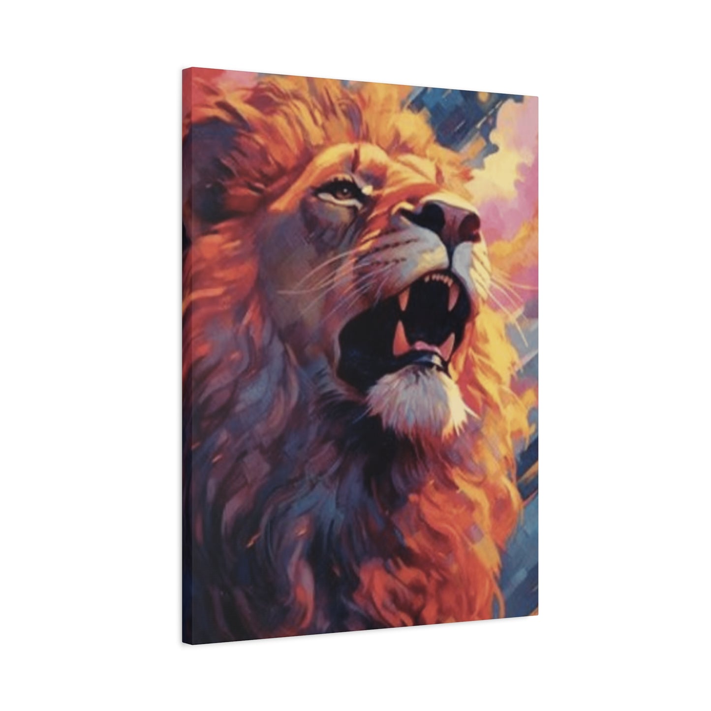 Abstract Lion Roaring Portrait Wall Art & Canvas Prints