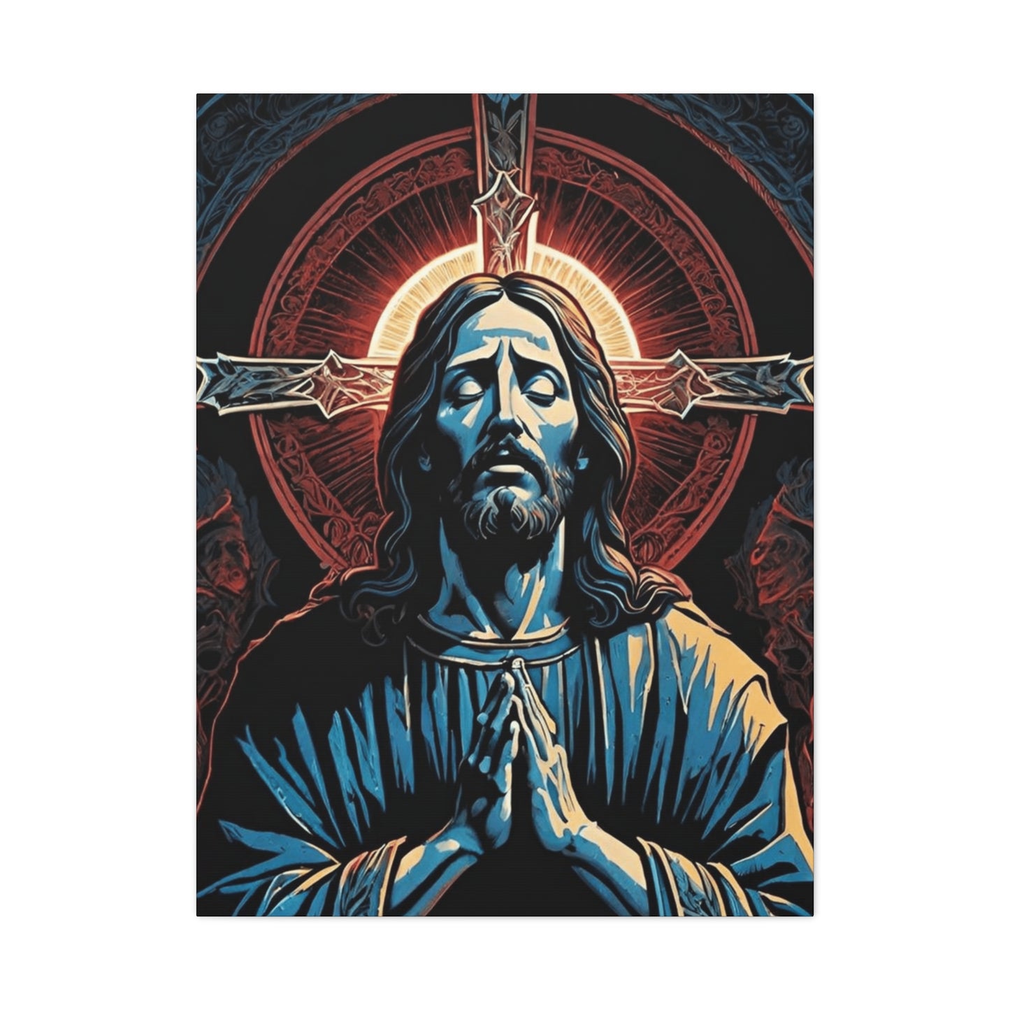 Jesus On A Cross Portrait Wall Art & Canvas Prints