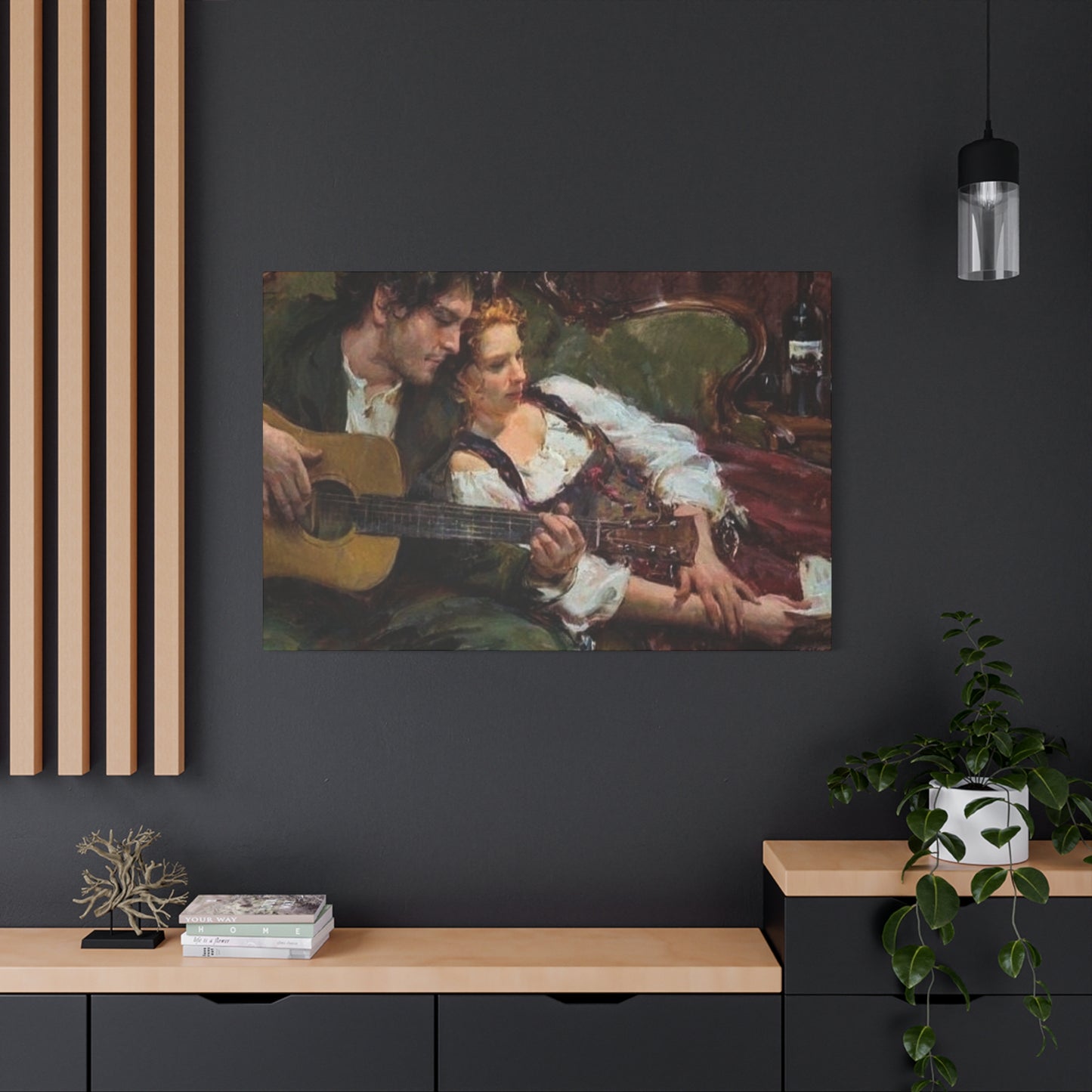 Lover Playing Guitar Wall Art & Canvas Prints