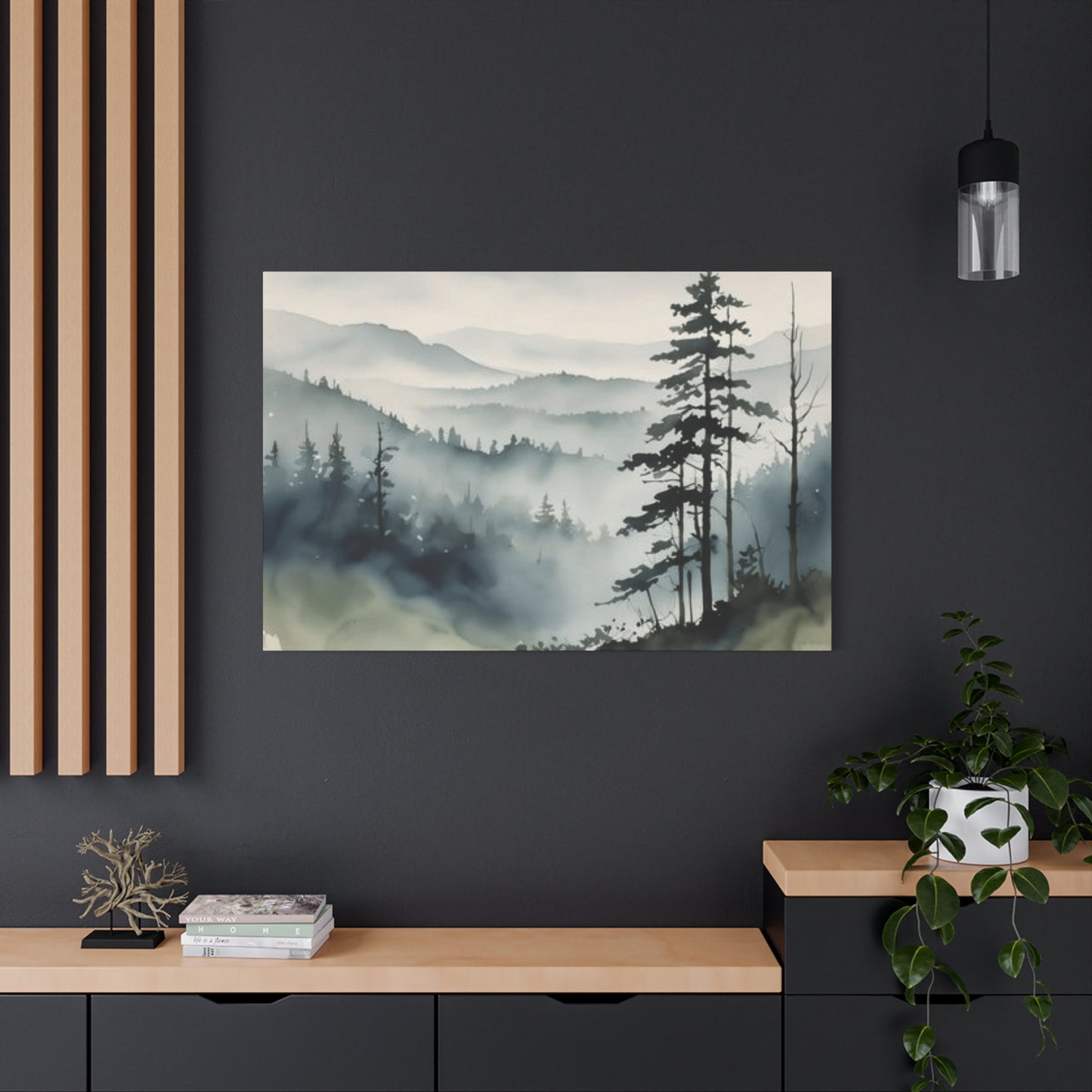 Winter Fog and Mountain Forests Painting Wall Art & Canvas Prints