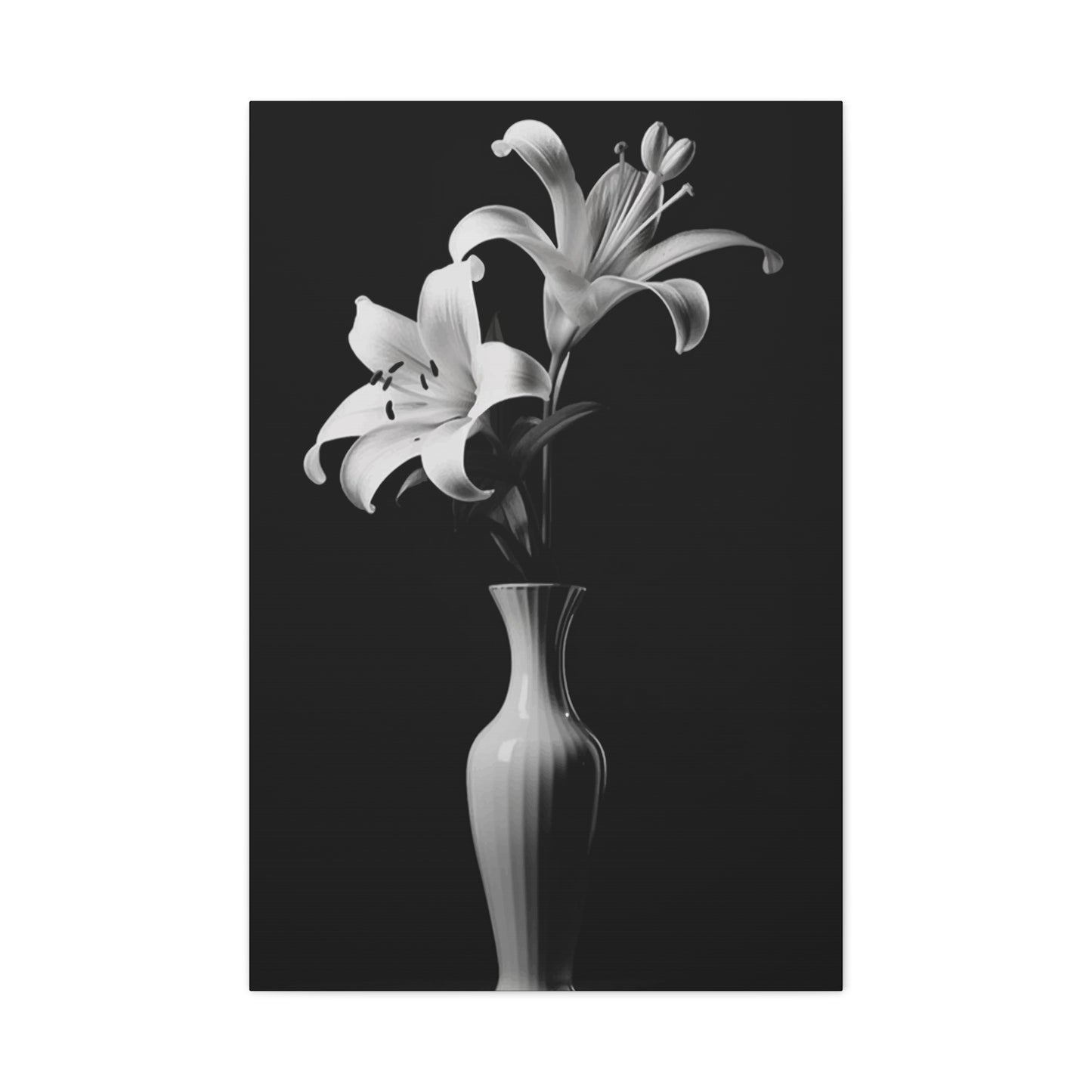 Black & White Flower Pot Wall Art & Canvas Prints