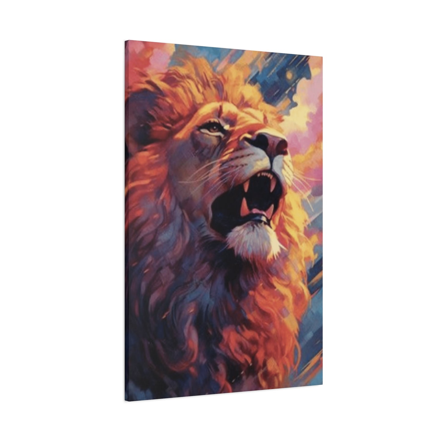 Abstract Lion Roaring Portrait Wall Art & Canvas Prints