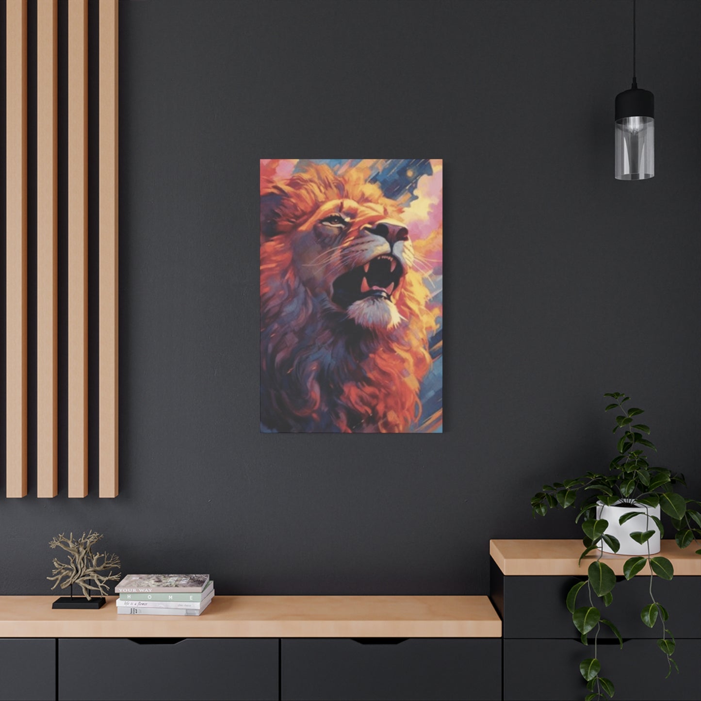 Abstract Lion Roaring Portrait Wall Art & Canvas Prints