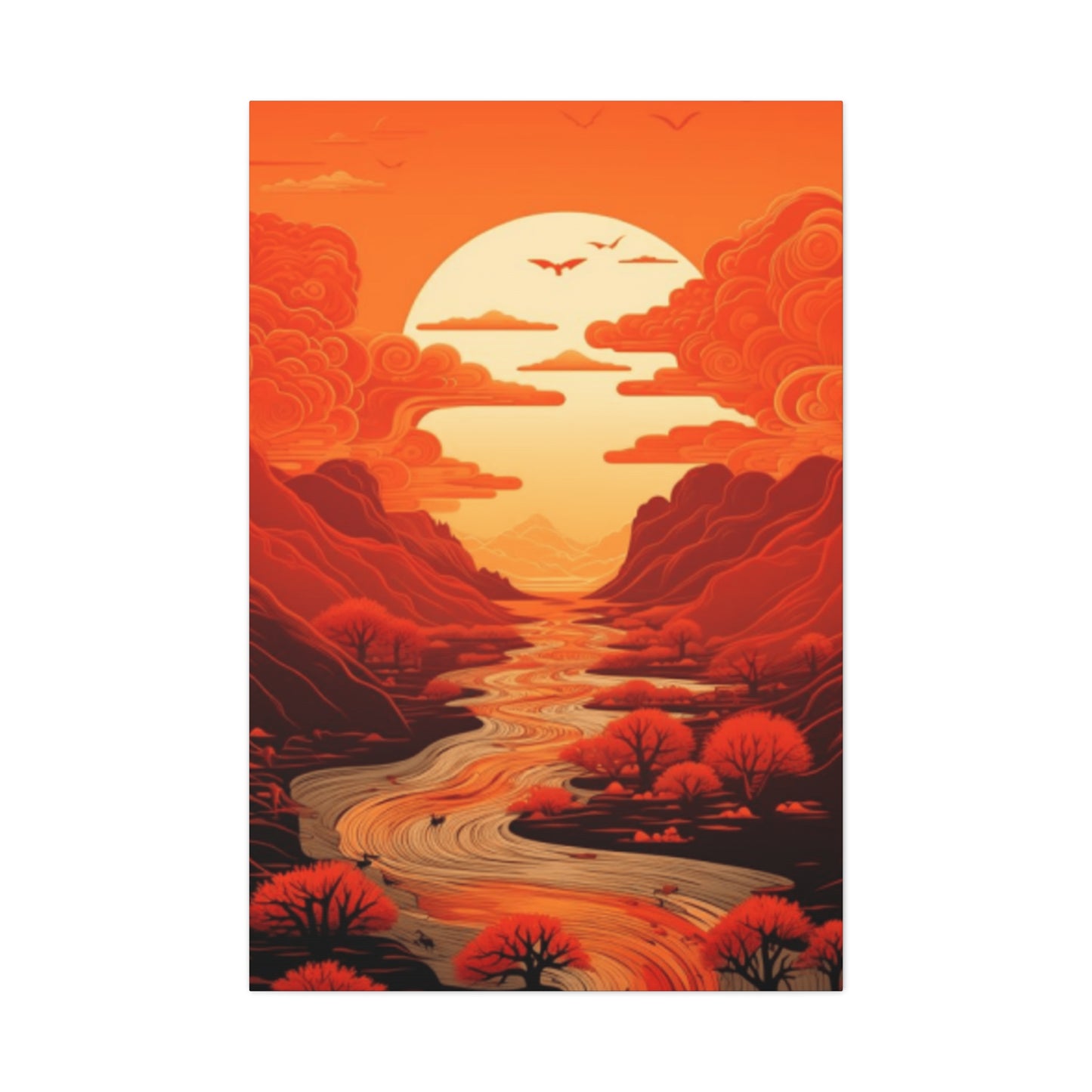 A Sunset With A River Running Through It Wall Art & Canvas Prints