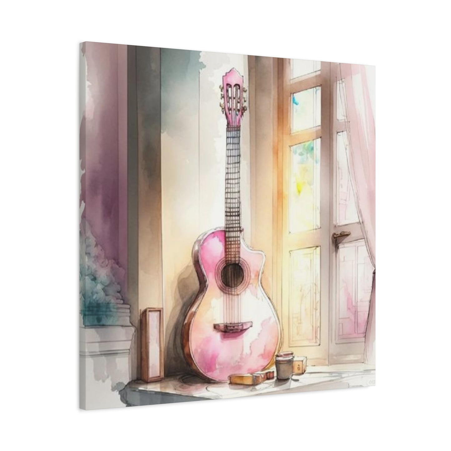 Pink Guitar Wall Art & Canvas Prints