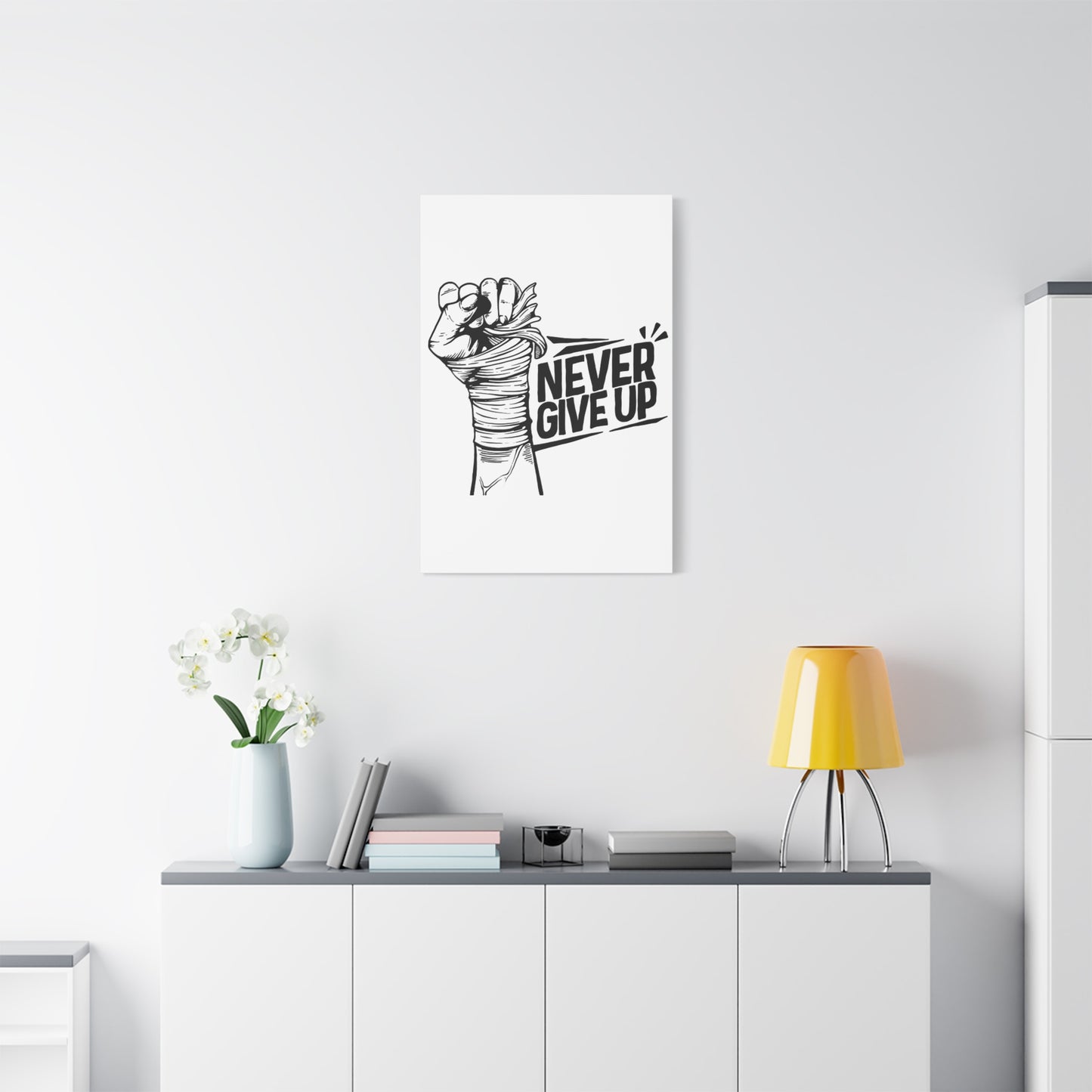 Never give up Wall Art & Canvas Prints