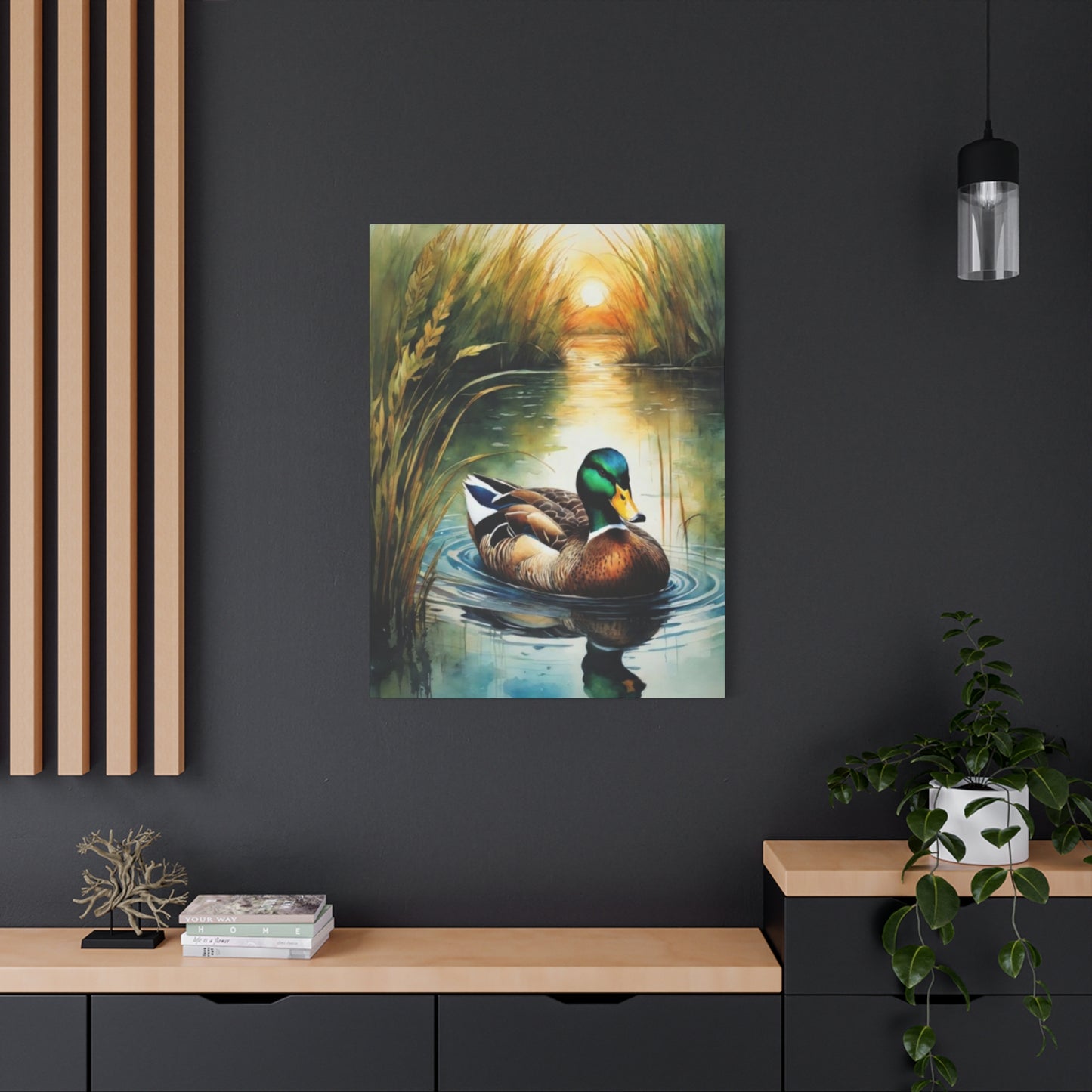 Duck in Pond Wall Art & Canvas Prints