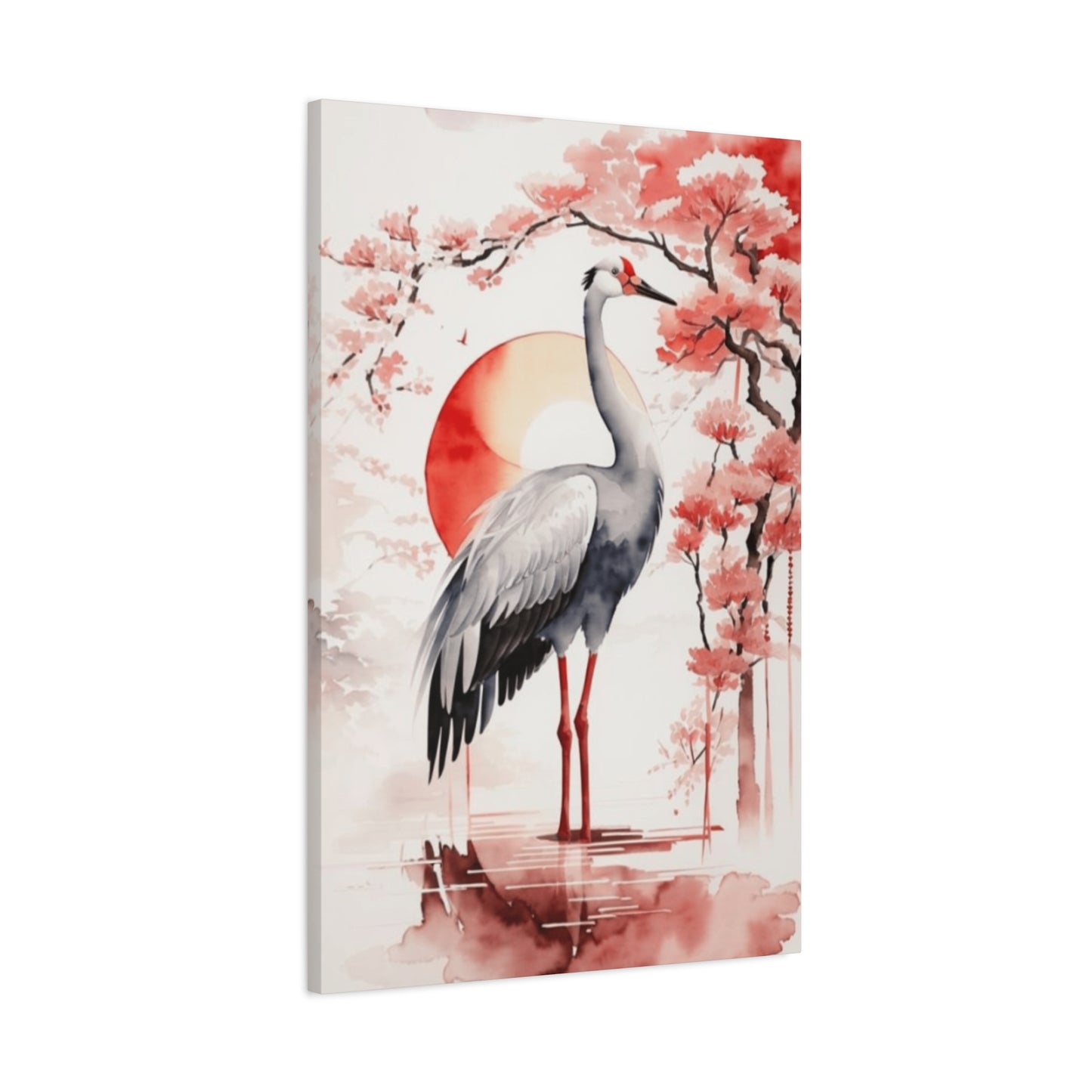 Cherry Blossoms And Crane Wall Art & Canvas Prints