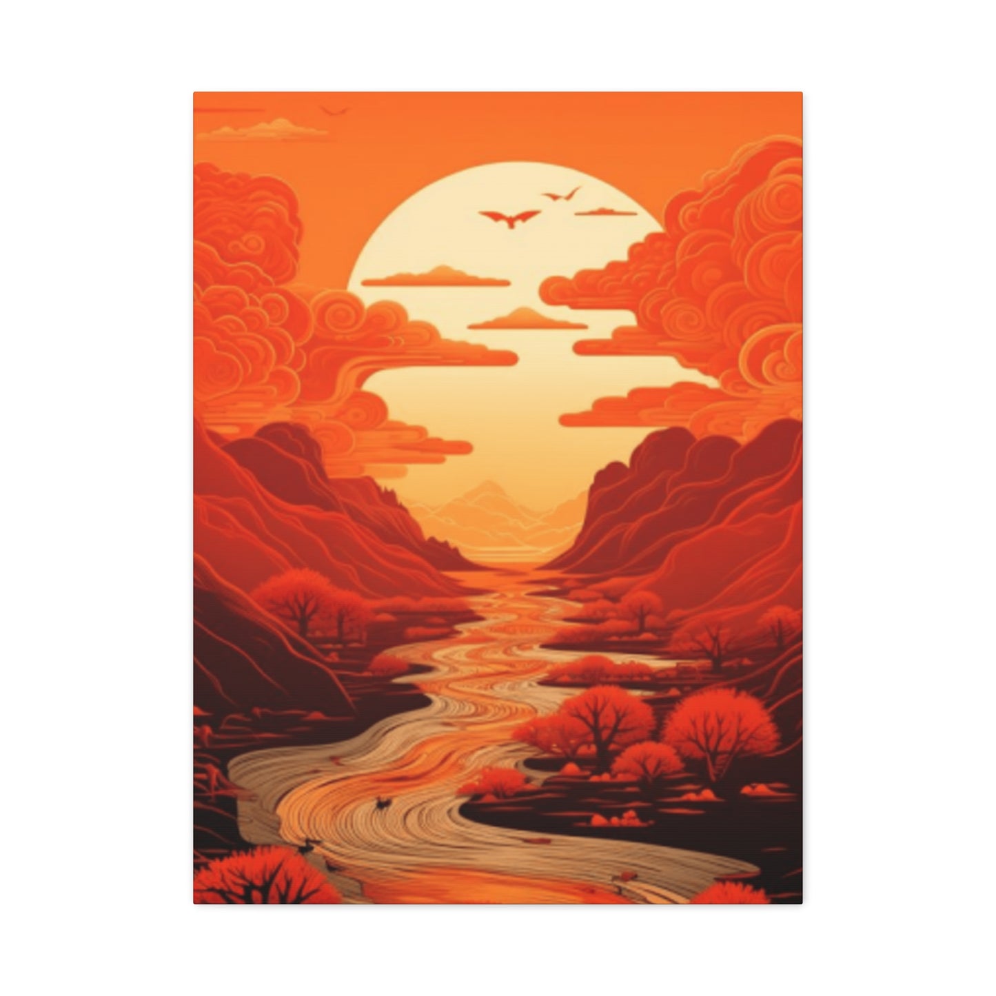 A Sunset With A River Running Through It Wall Art & Canvas Prints