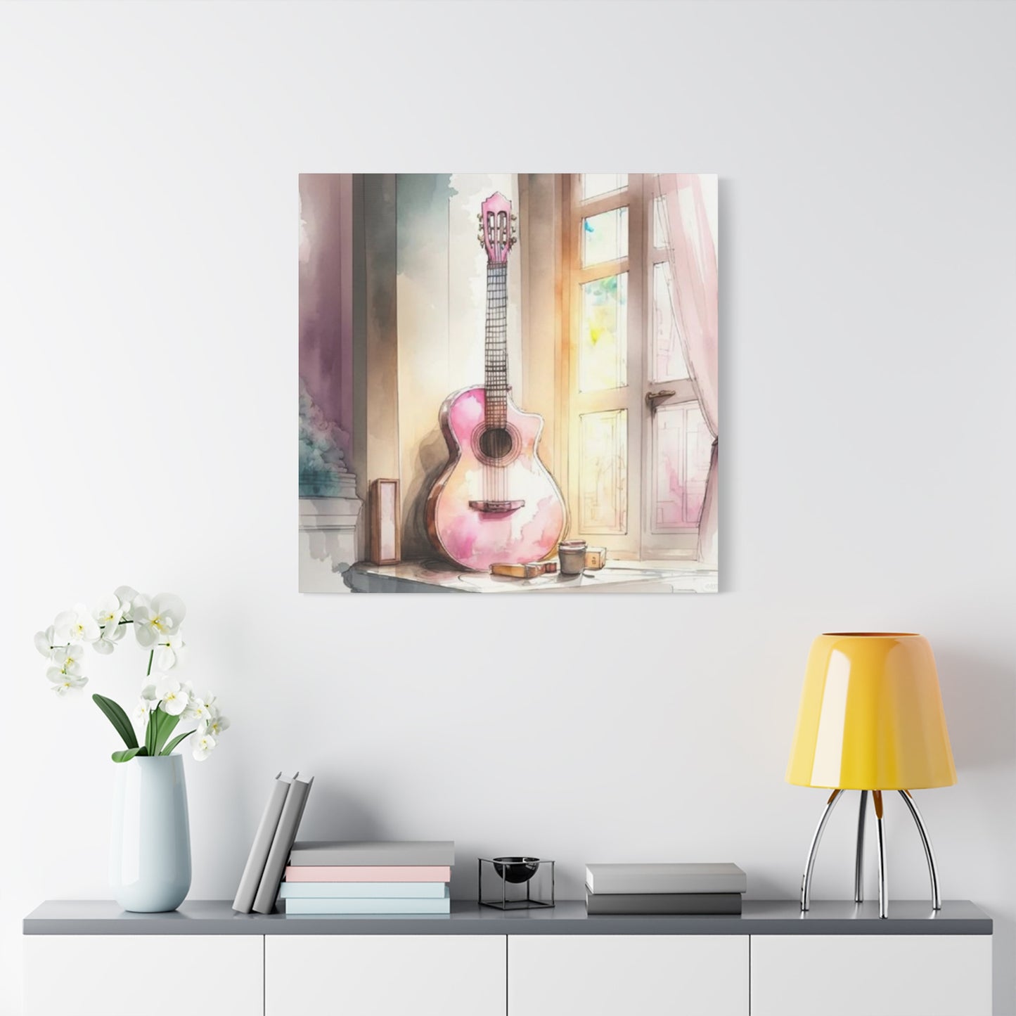 Pink Guitar Wall Art & Canvas Prints