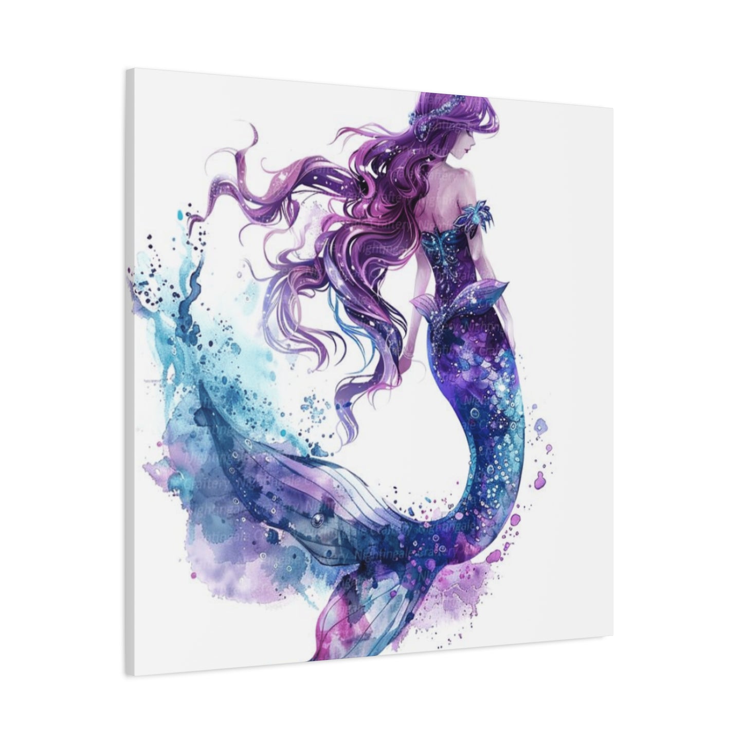 A Portrait Of A Purple Mermaid Wall Art & Canvas Prints