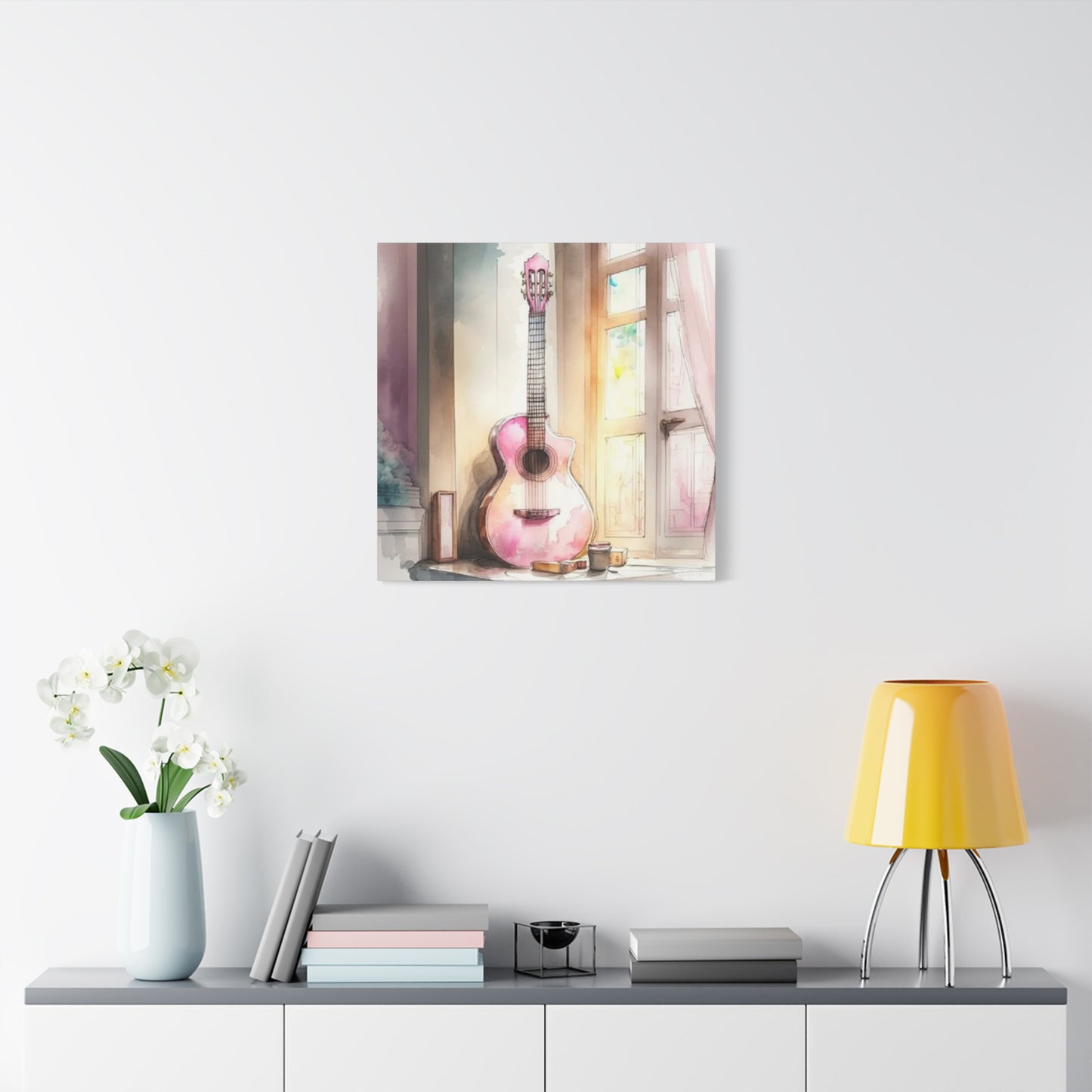 Pink Guitar Wall Art & Canvas Prints