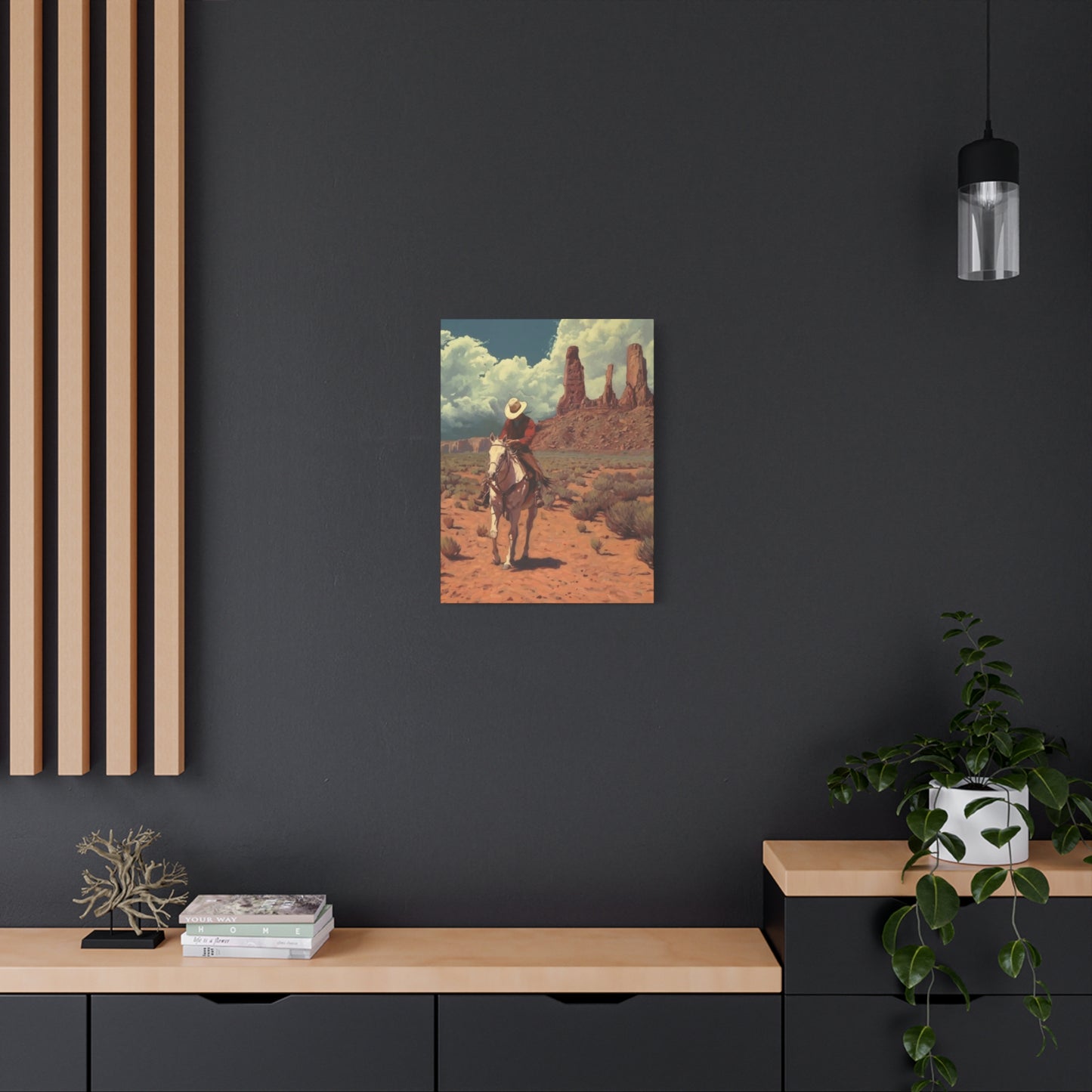 Cowboy in Desert Wall Art & Canvas Prints