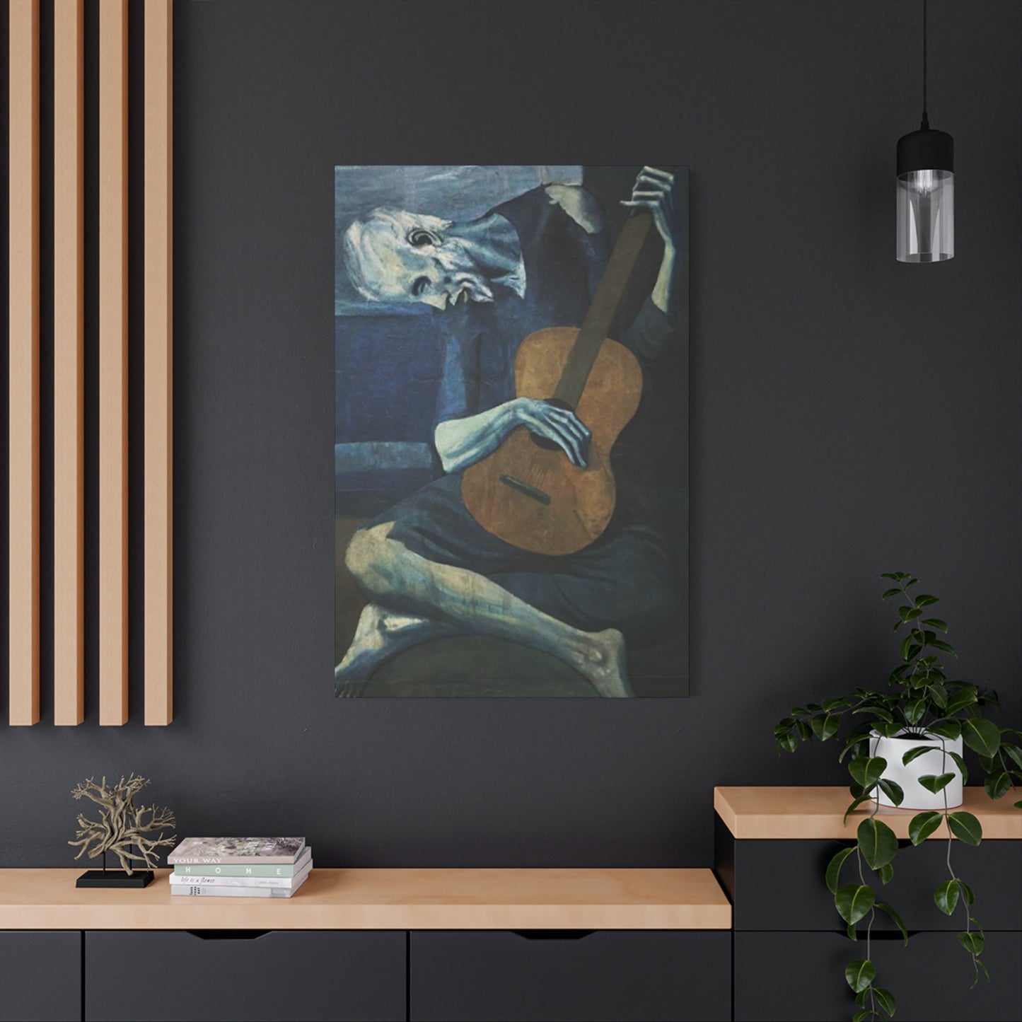 Sad Man Playing Guitar Wall Art & Canvas Prints