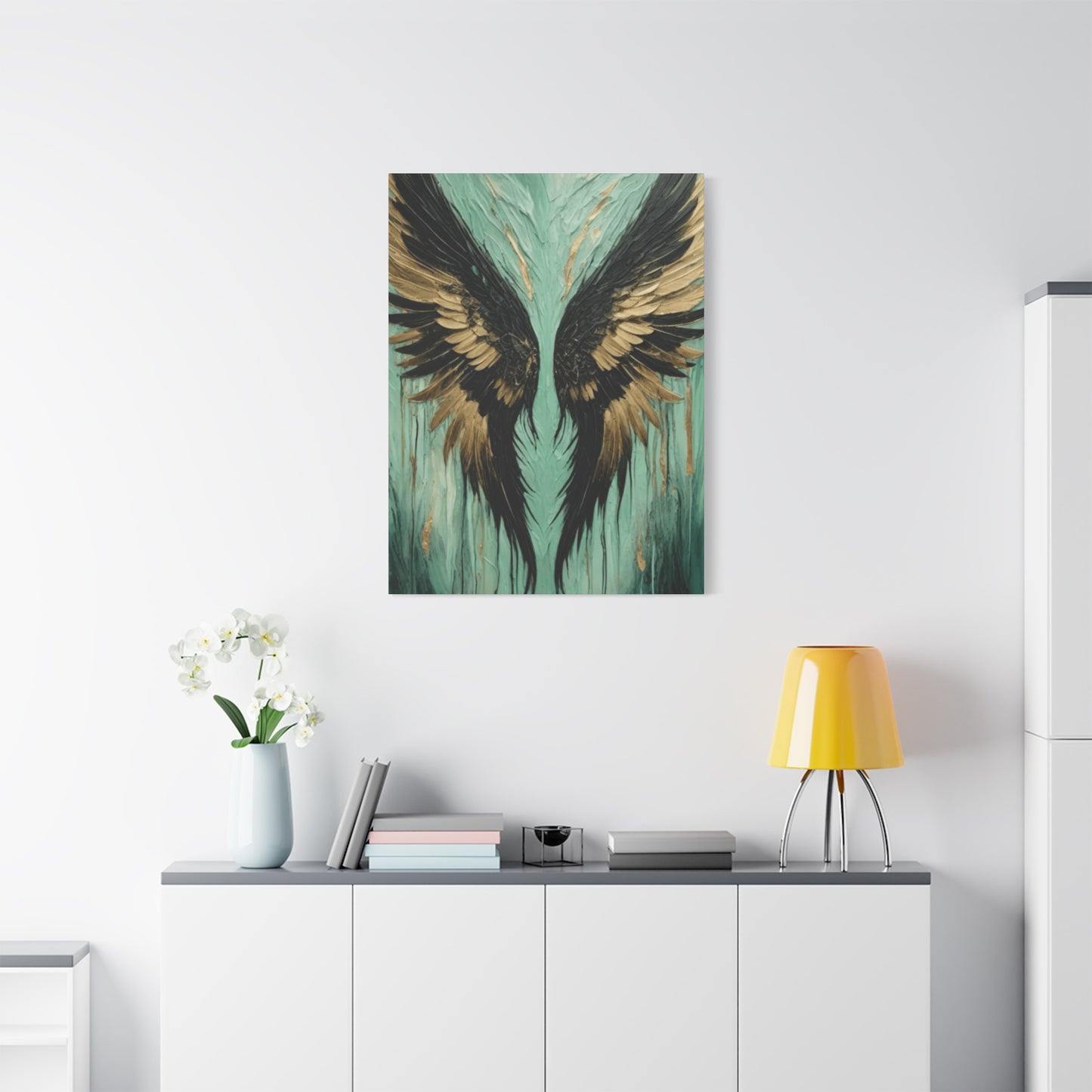 Golden and Black Angel Wings Wall Art & Canvas Prints