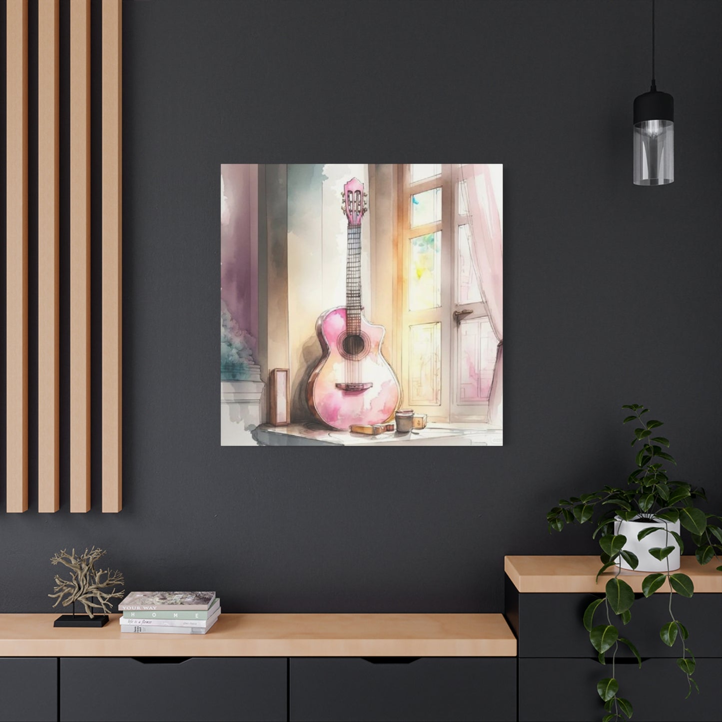 Pink Guitar Wall Art & Canvas Prints