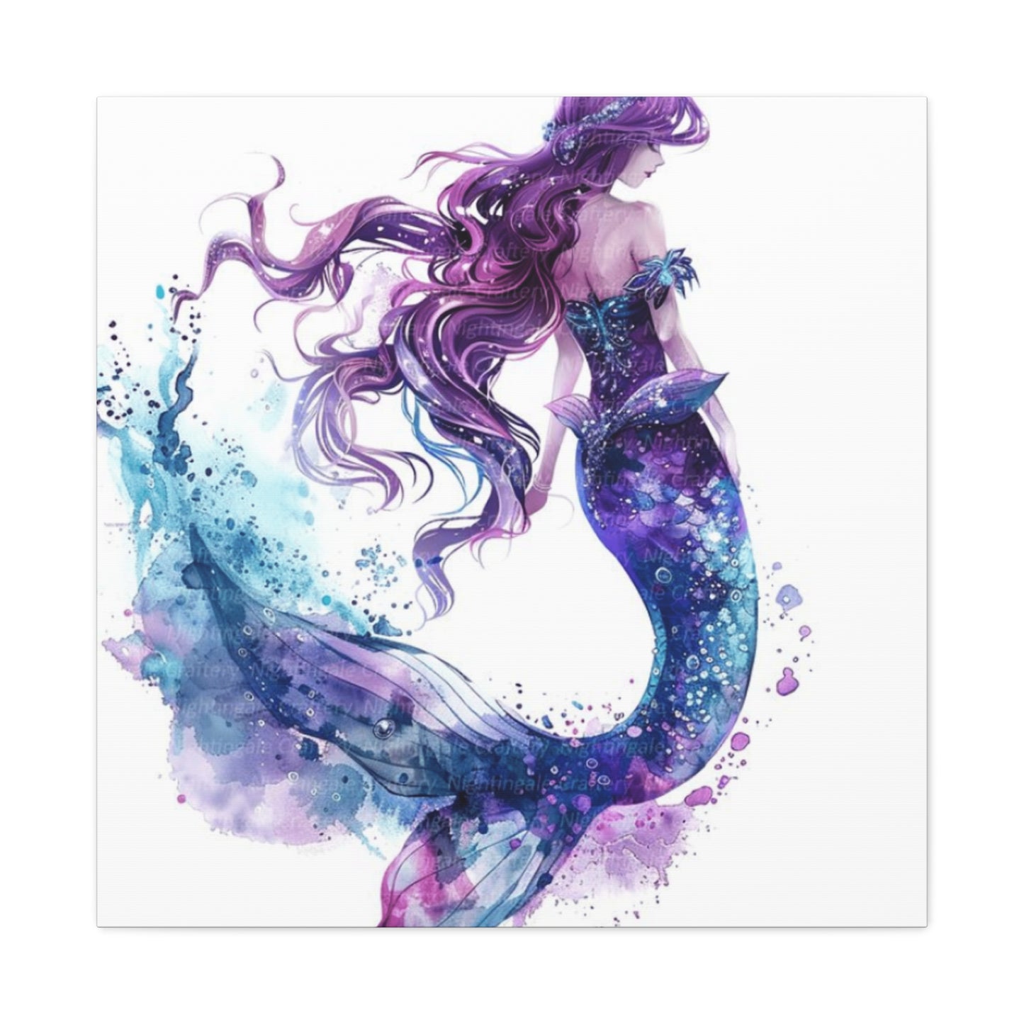 A Portrait Of A Purple Mermaid Wall Art & Canvas Prints