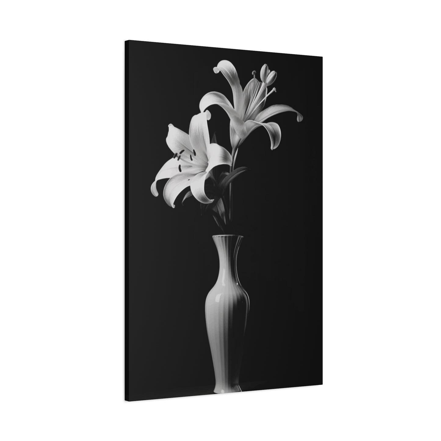 Black & White Flower Pot Wall Art & Canvas Prints