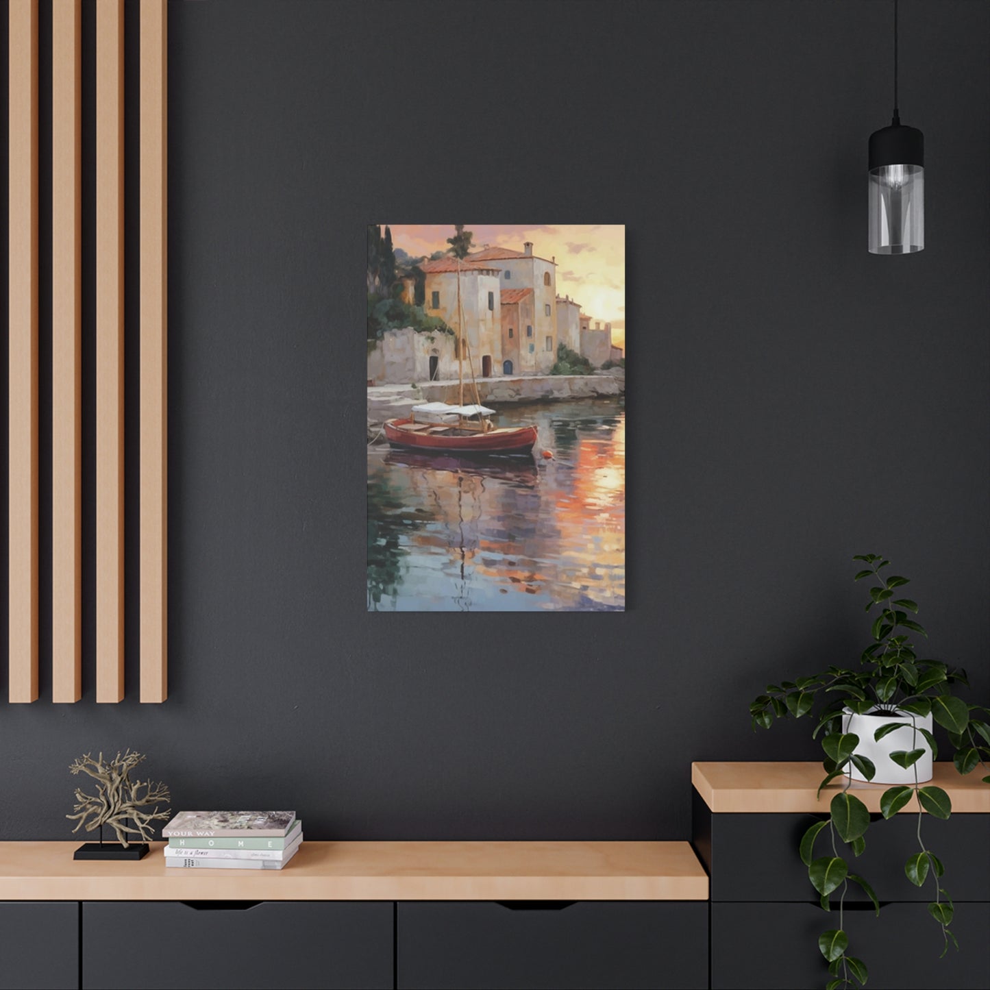 Sunset Water Boat Abstract Wall Art & Canvas Prints