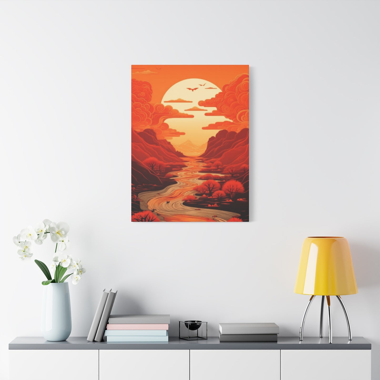 A Sunset With A River Running Through It Wall Art & Canvas Prints