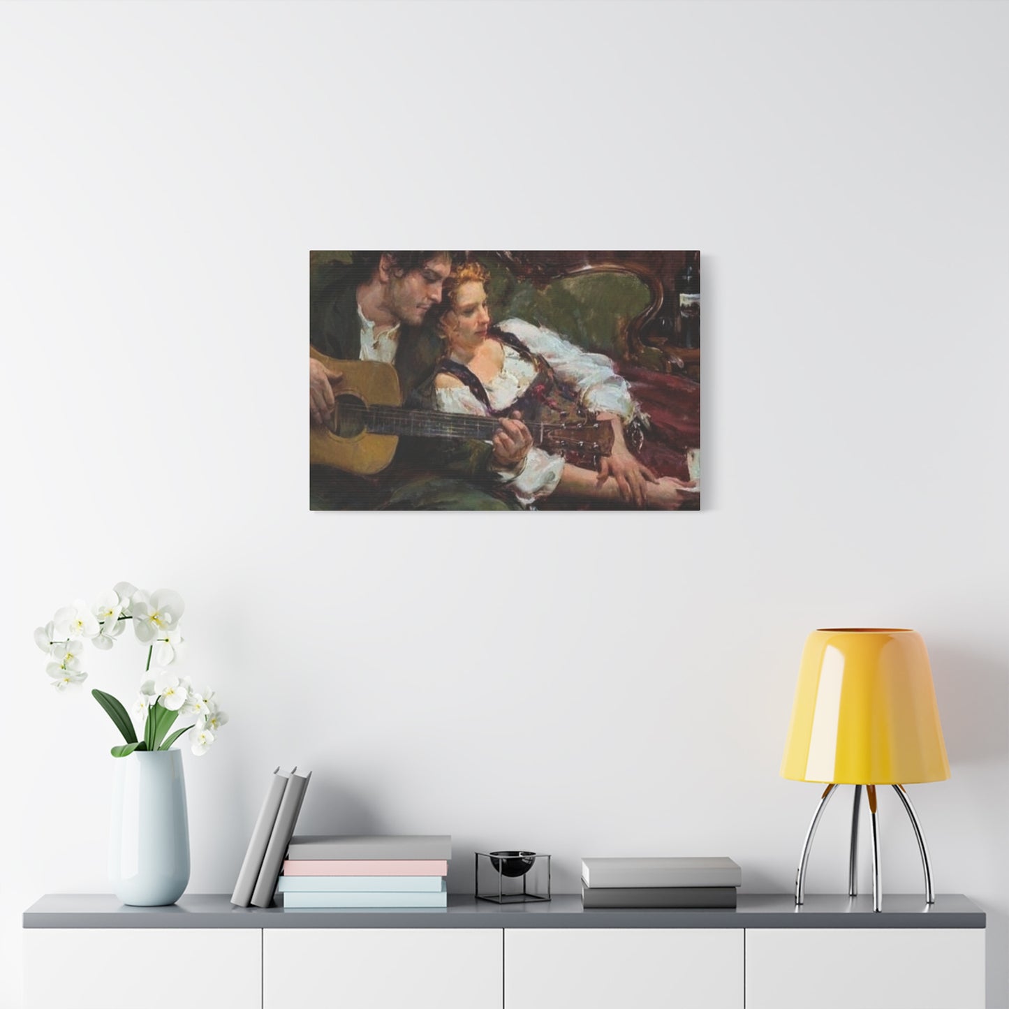 Lover Playing Guitar Wall Art & Canvas Prints