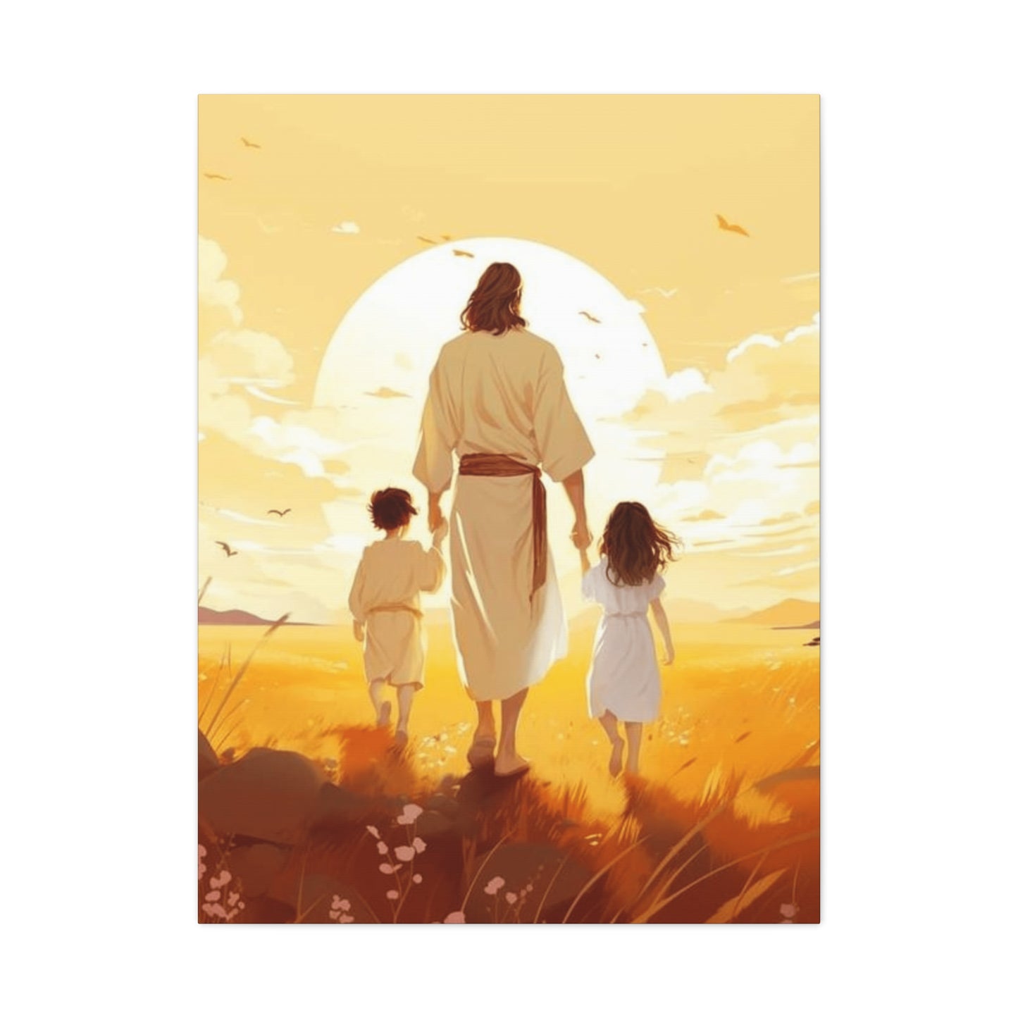 Jesus Walking With Children Wall Art & Canvas Prints