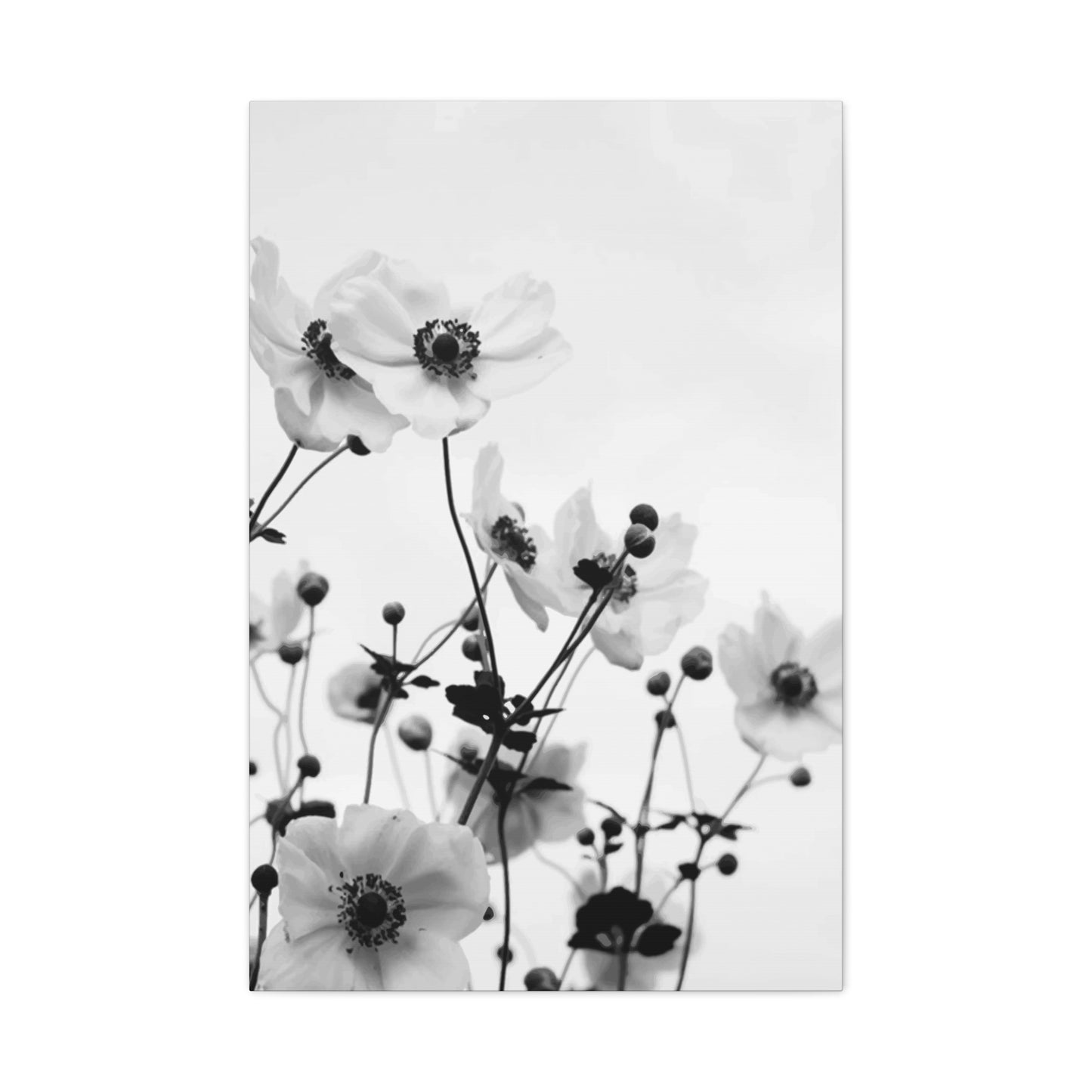 Black & White Small Flowers Wall Art & Canvas Prints