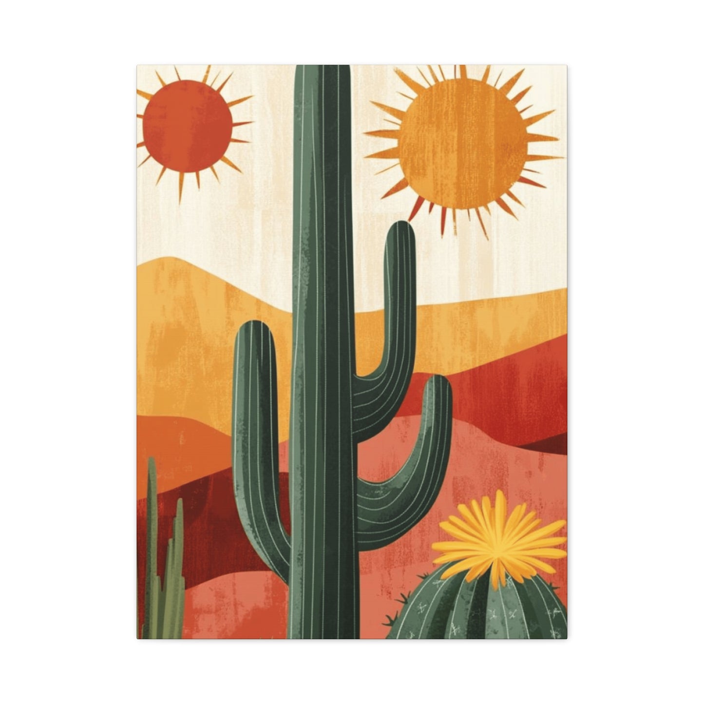 Desert Painting with Two Suns Wall Art & Canvas Prints