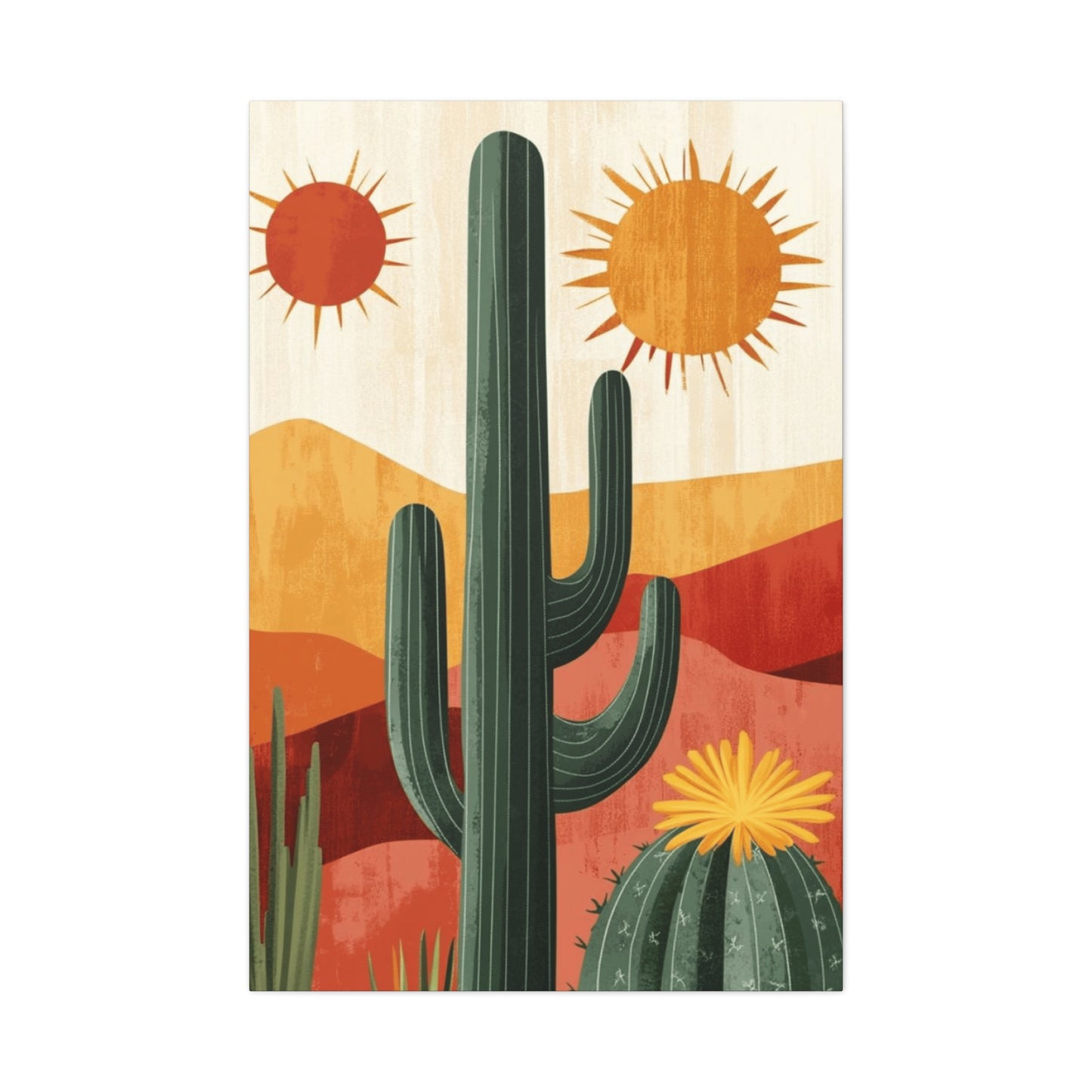 Desert Painting with Two Suns Wall Art & Canvas Prints