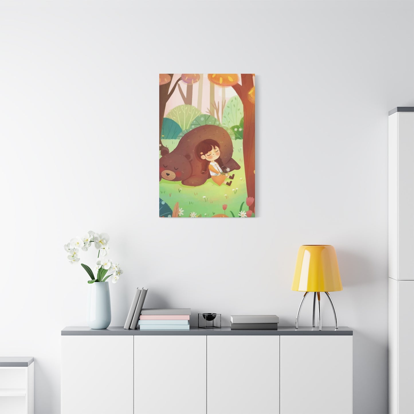 Girl and Bear Wall Art & Canvas Prints