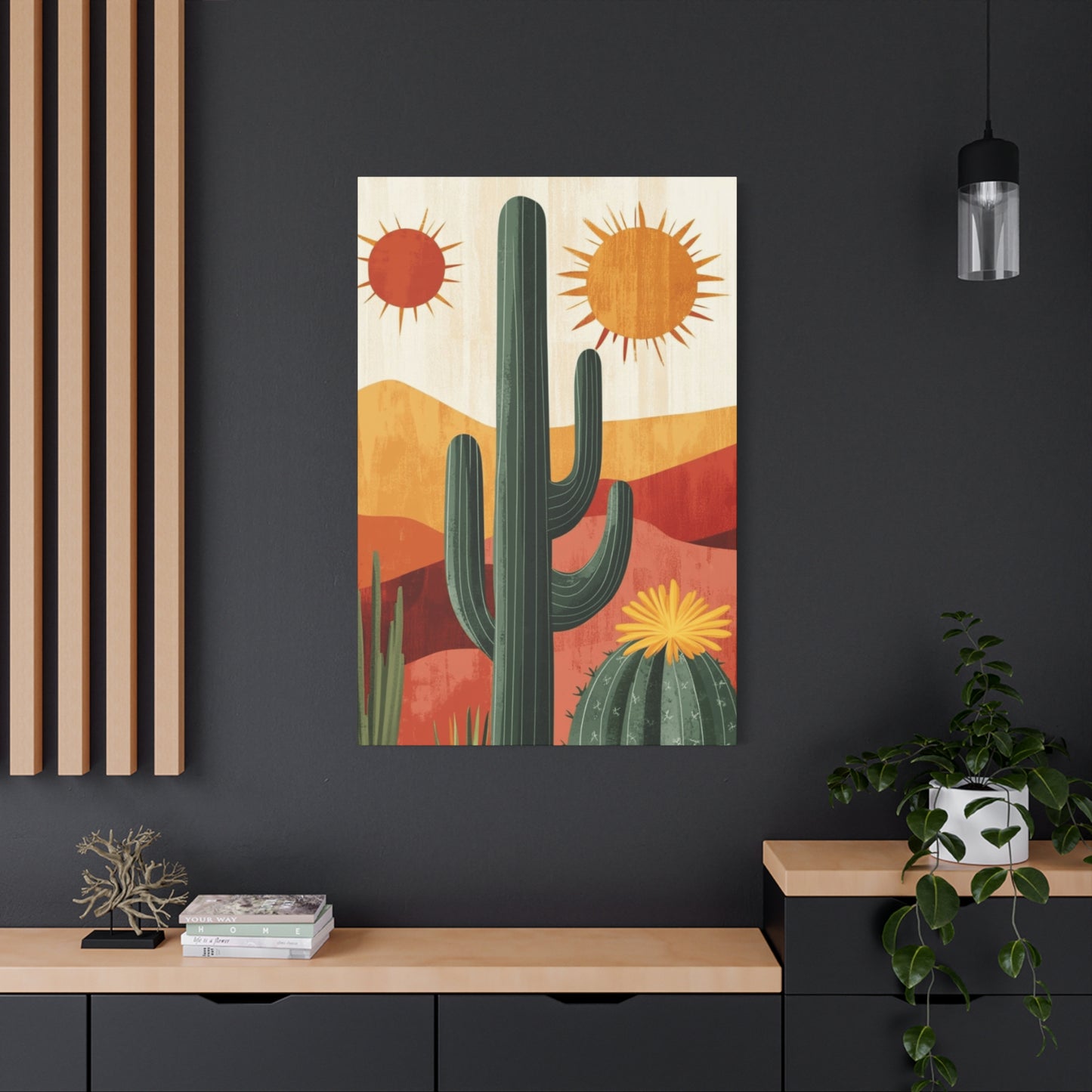 Desert Painting with Two Suns Wall Art & Canvas Prints