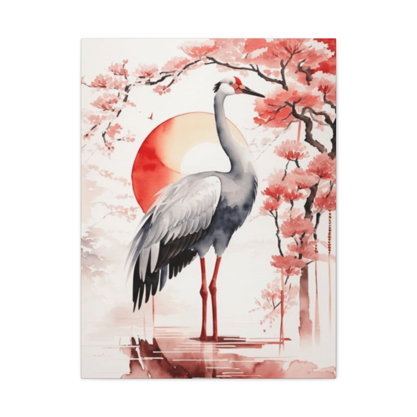 Cherry Blossoms And Crane Wall Art & Canvas Prints