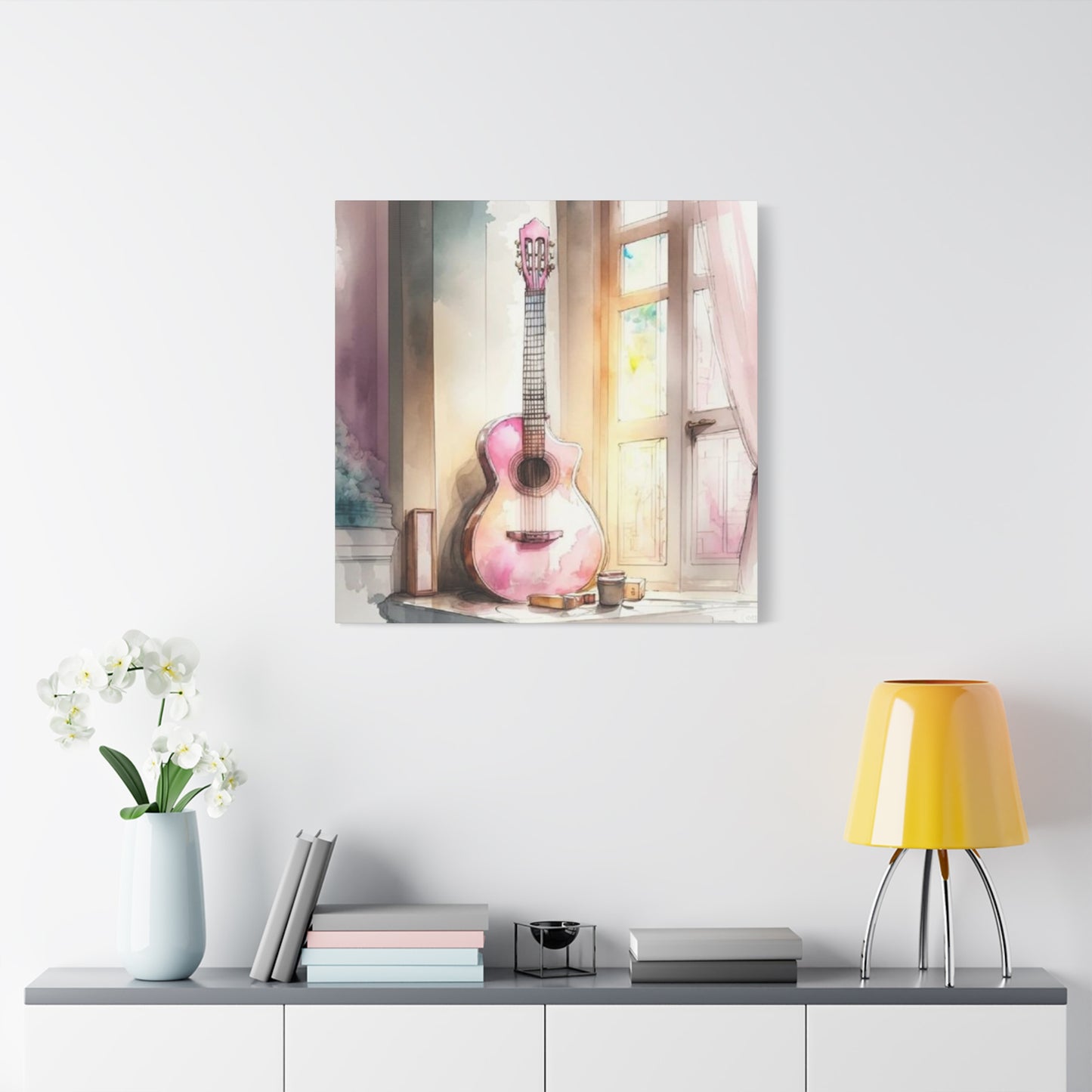 Pink Guitar Wall Art & Canvas Prints