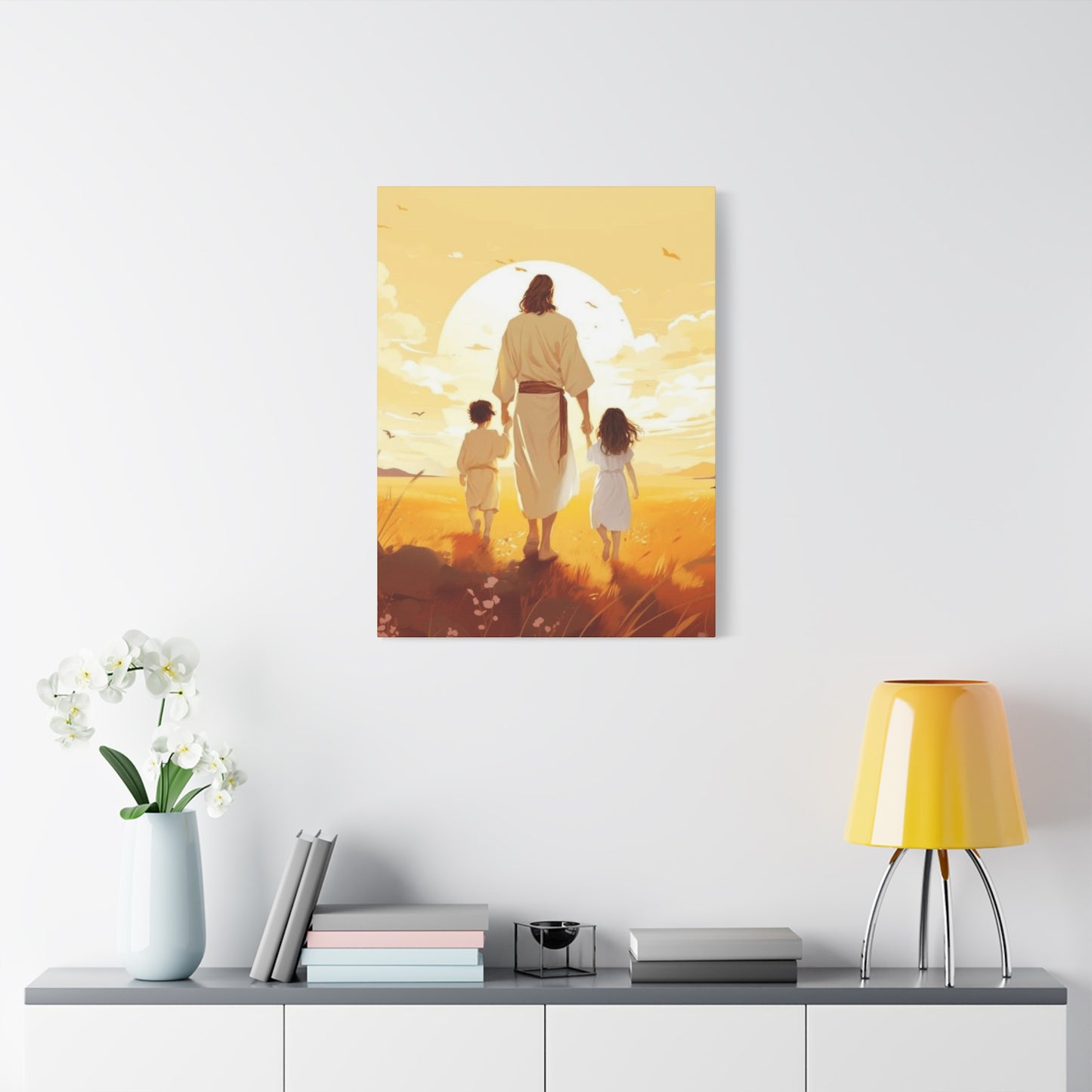 Jesus Walking With Children Wall Art & Canvas Prints