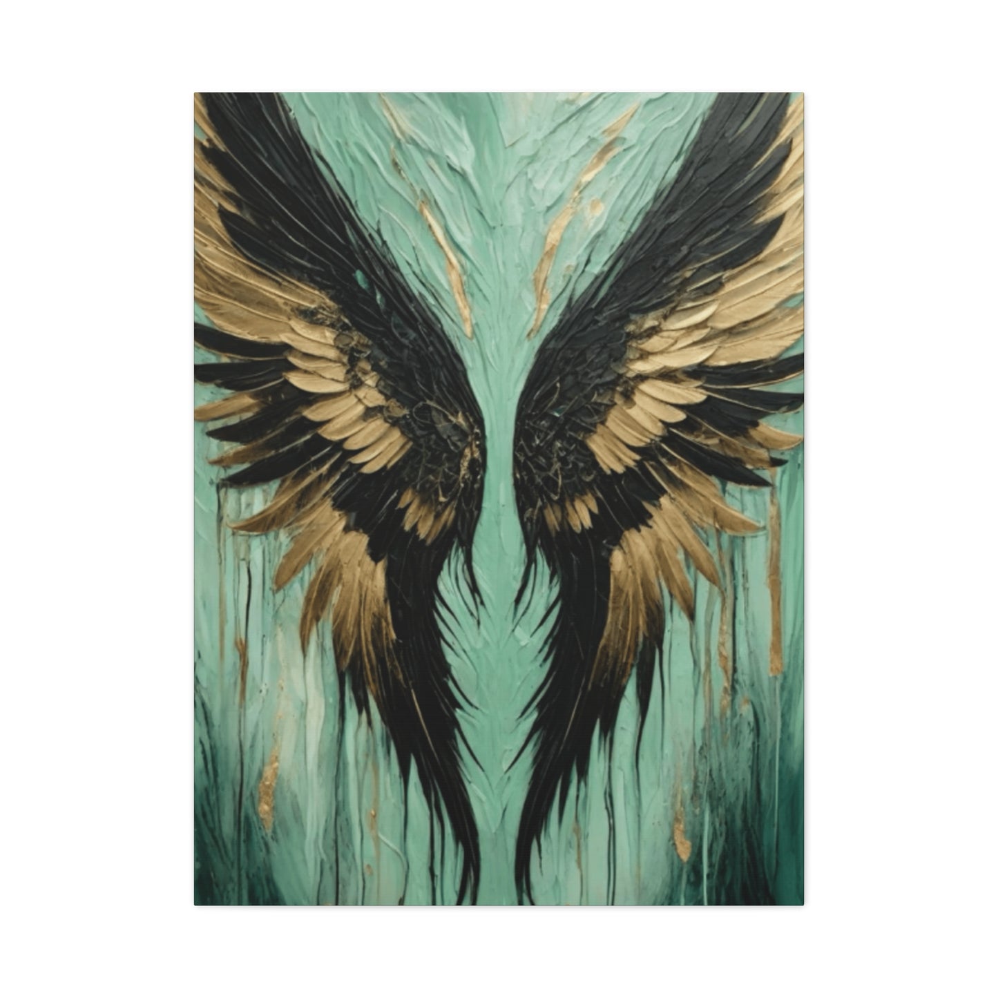 Golden and Black Angel Wings Wall Art & Canvas Prints