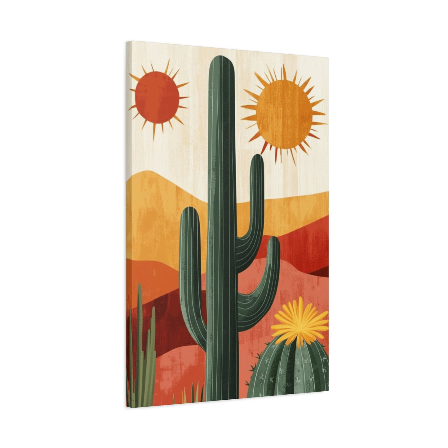 Desert Painting with Two Suns Wall Art & Canvas Prints