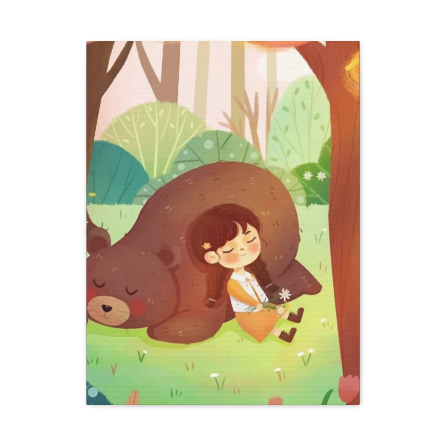 Girl and Bear Wall Art & Canvas Prints