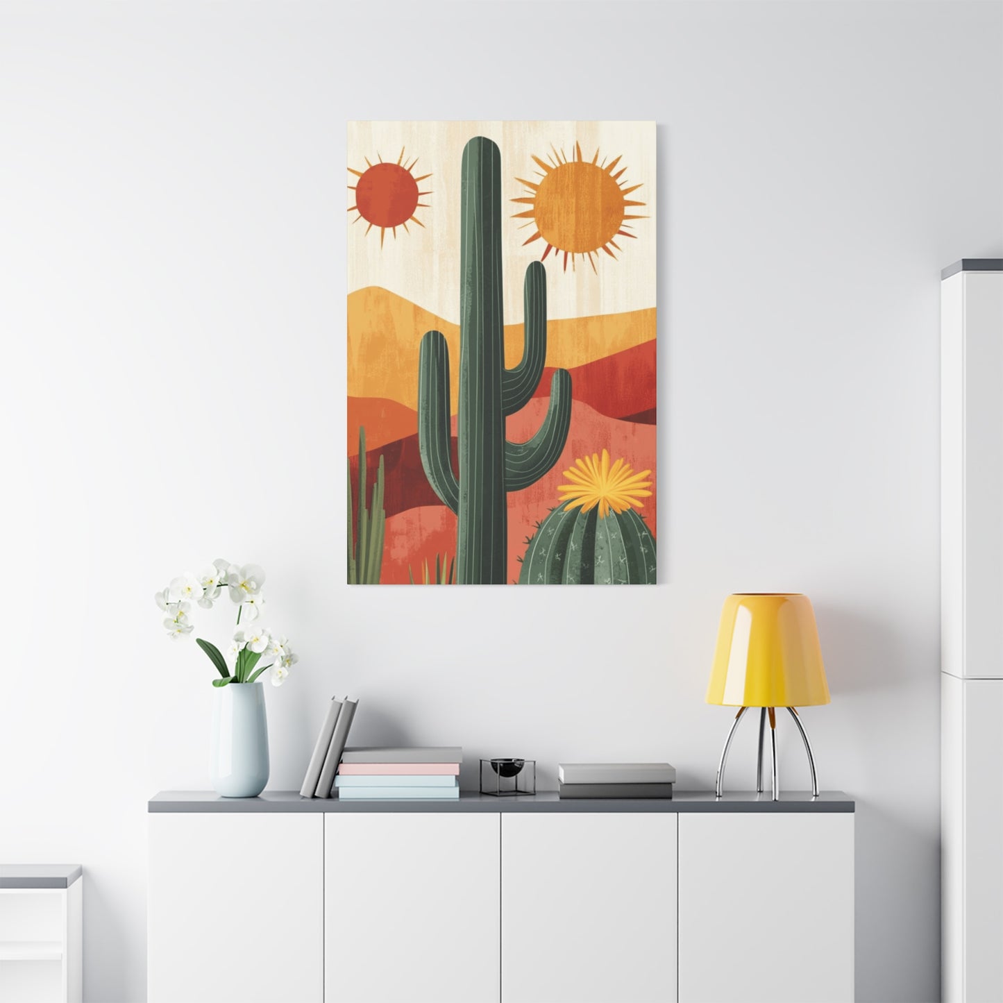 Desert Painting with Two Suns Wall Art & Canvas Prints