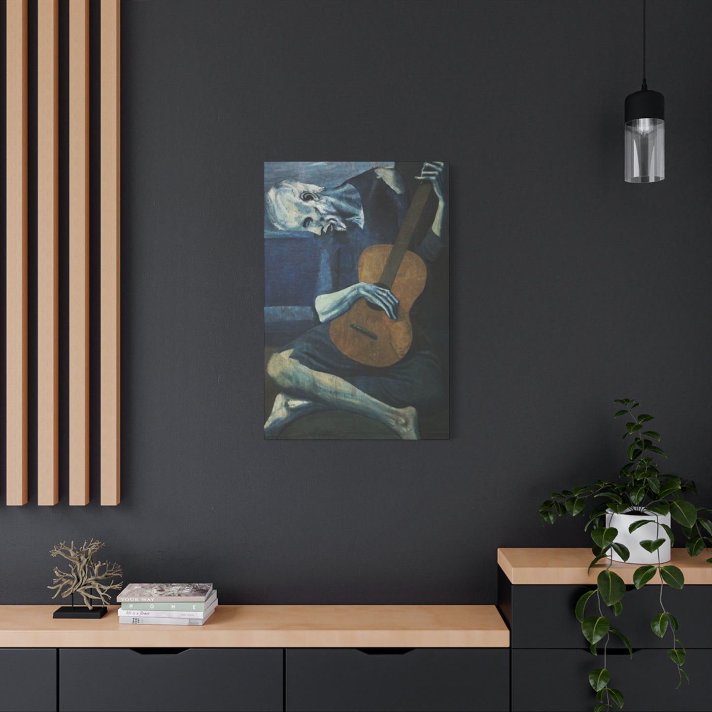 Sad Man Playing Guitar Wall Art & Canvas Prints