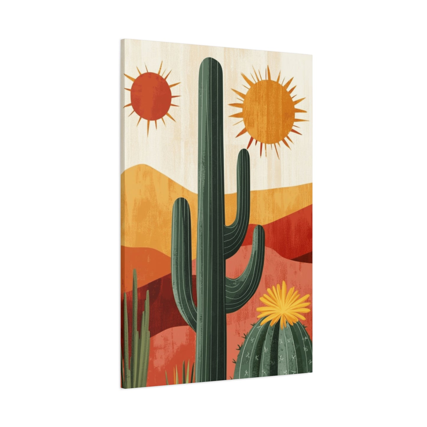 Desert Painting with Two Suns Wall Art & Canvas Prints