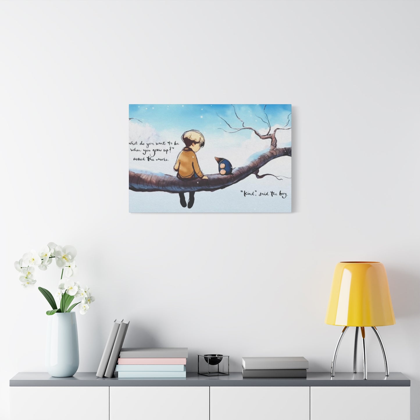 Boy and Bird Wall Art & Canvas Prints